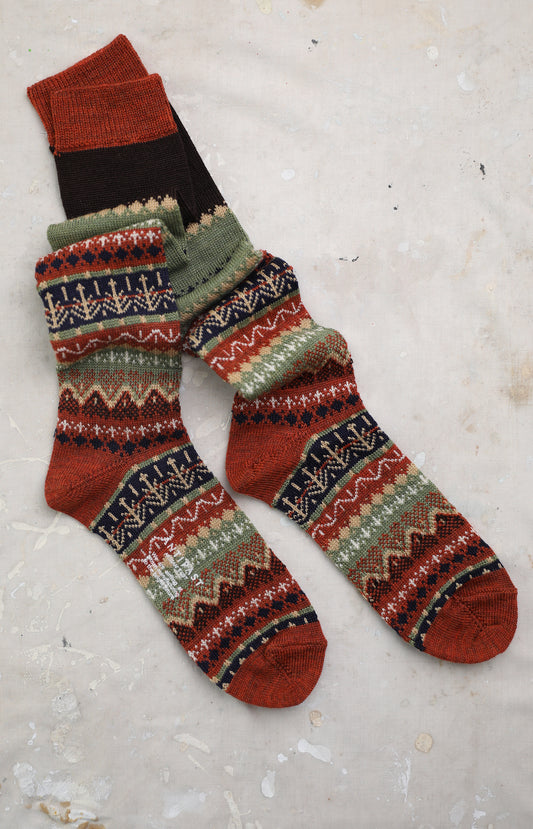 Tall Orange English Style Socks
