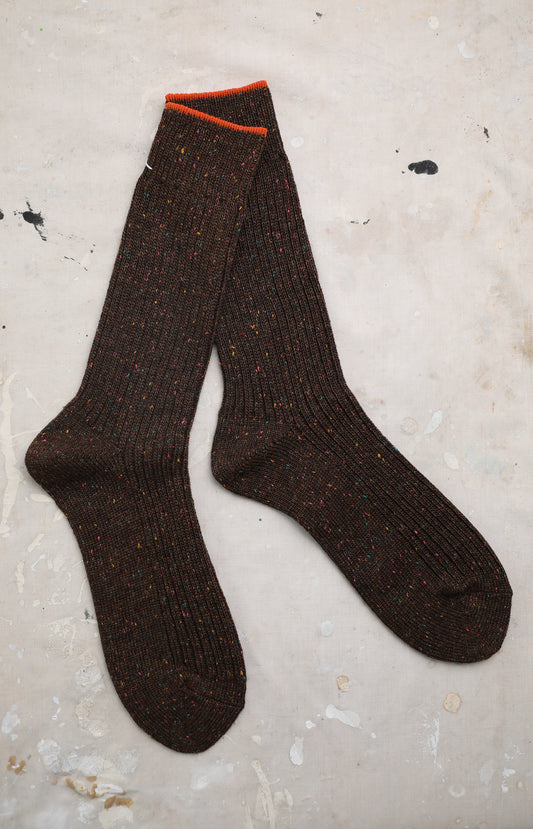 Brown Rib Knit Socks