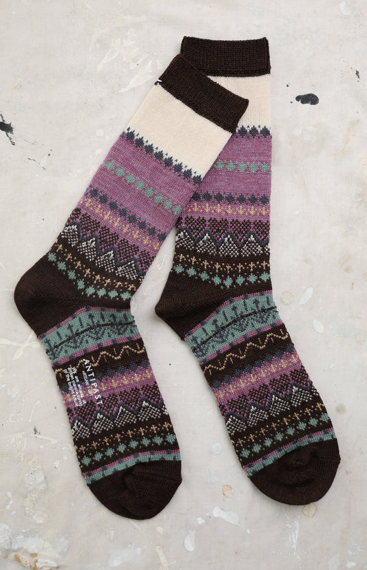 Brown English Style Socks