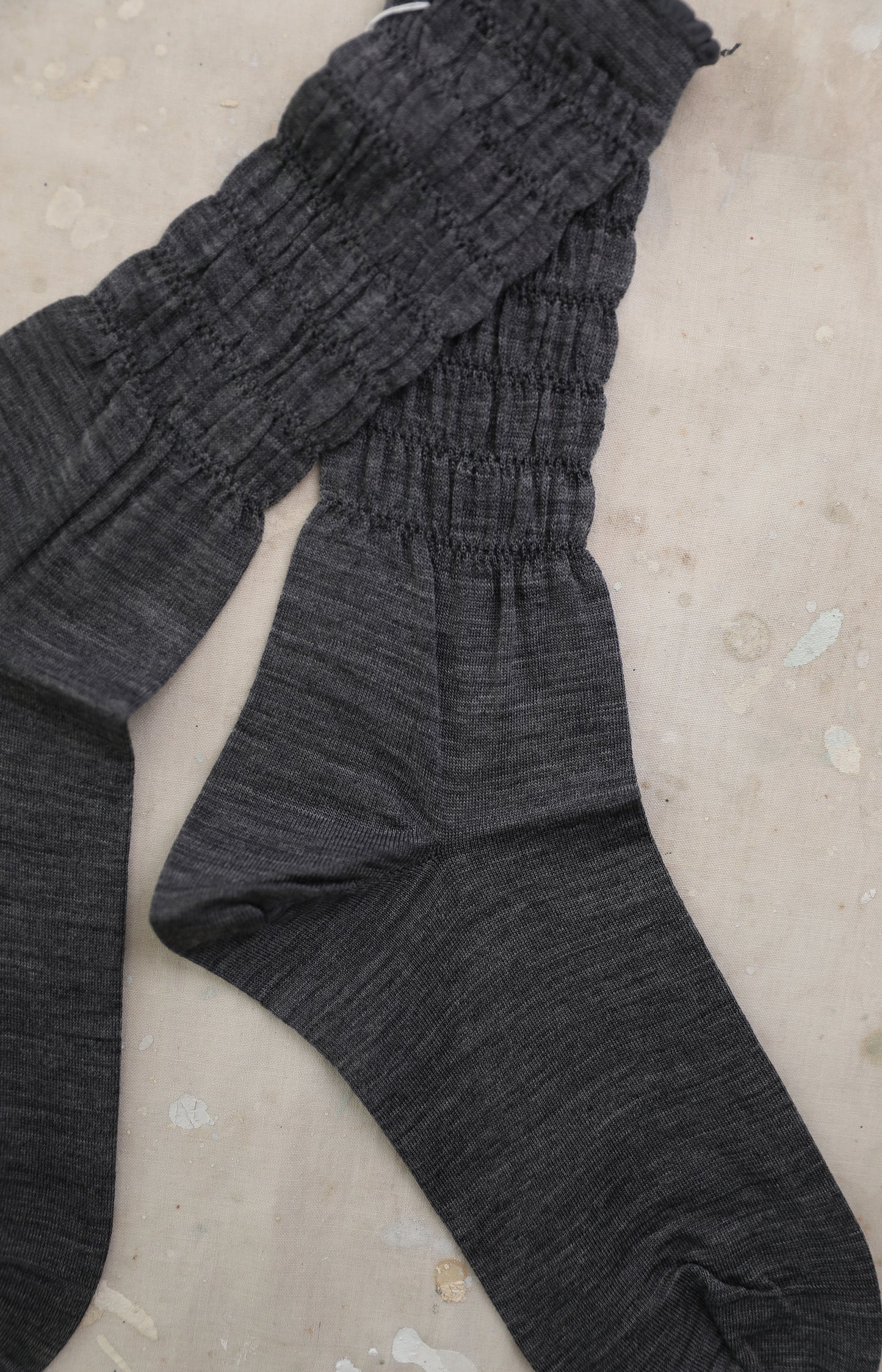 Grey Shirring Socks