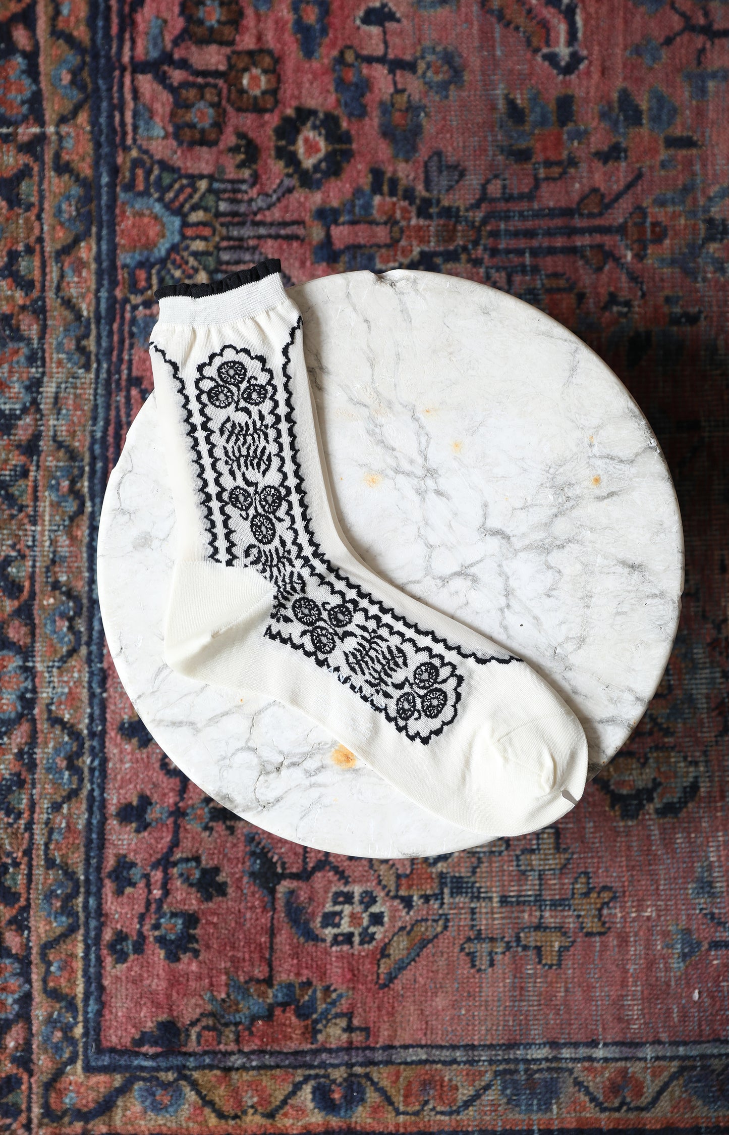 Ivory See Through Flower Socks