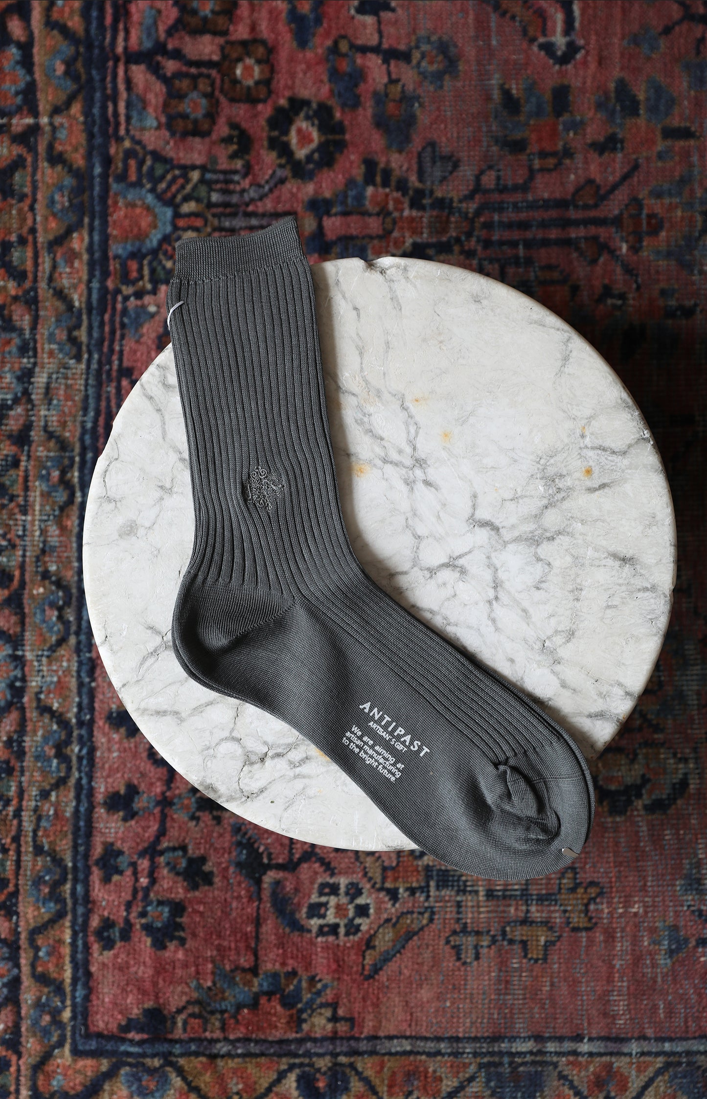 Grey Embroidery Socks