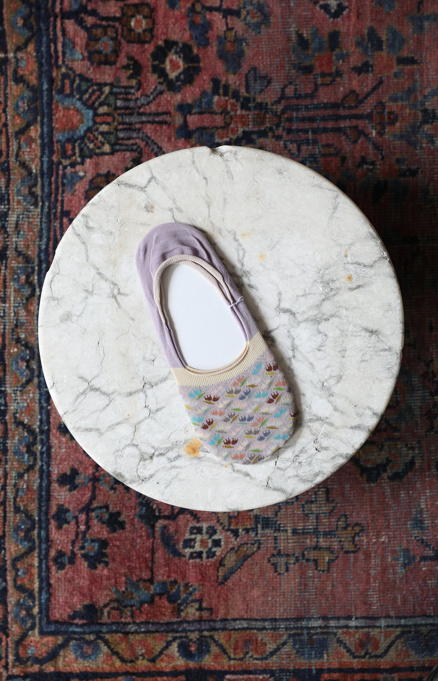 Lavender Dancing Tulip Footie Socks