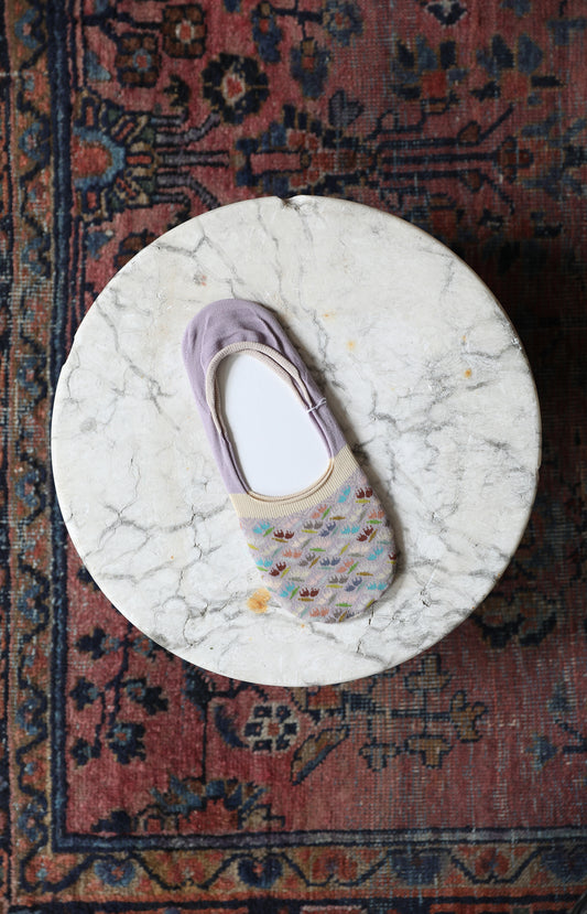 Lavender Dancing Tulip Footie Socks