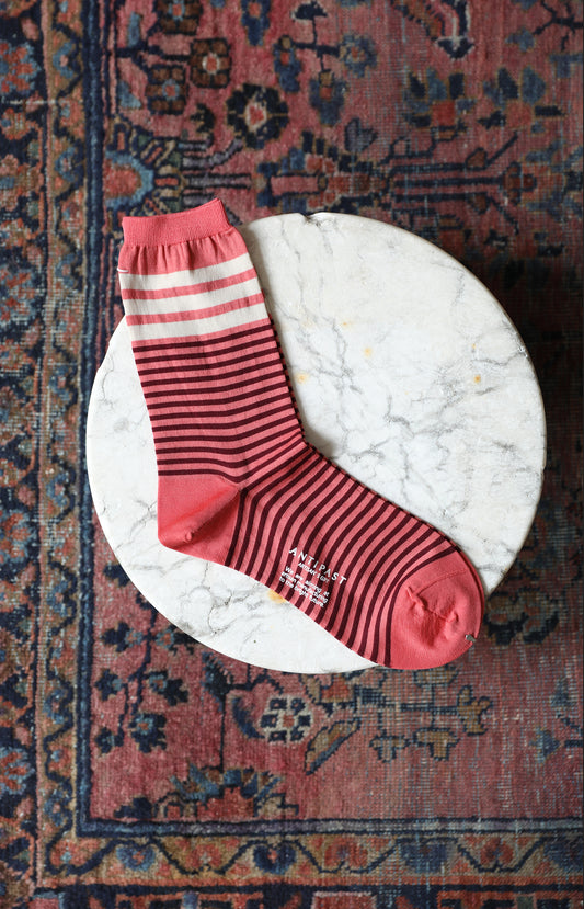 Coral Stripe Socks