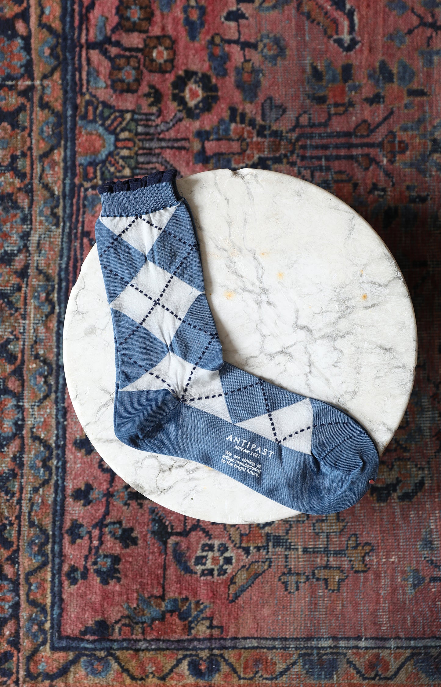 Blue Argyle Socks