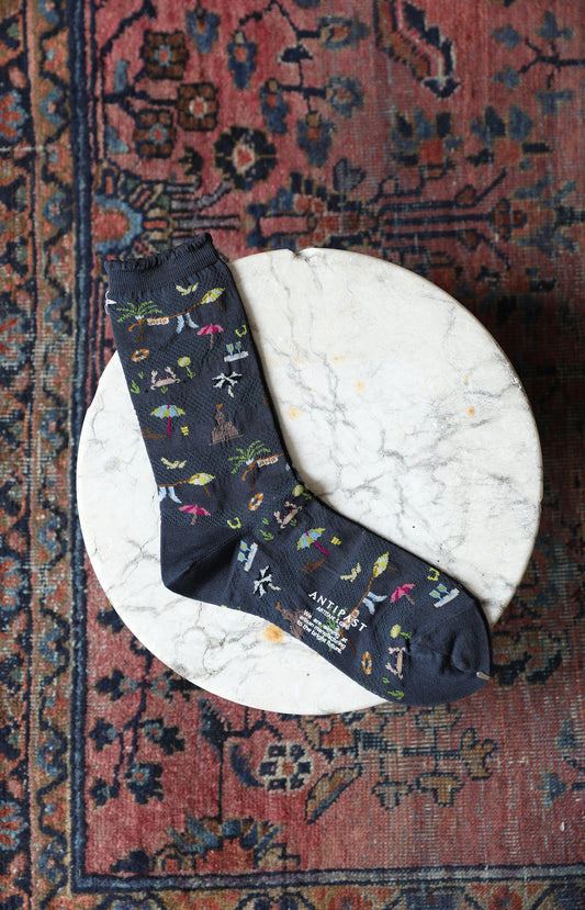 Navy Summer Beach Socks