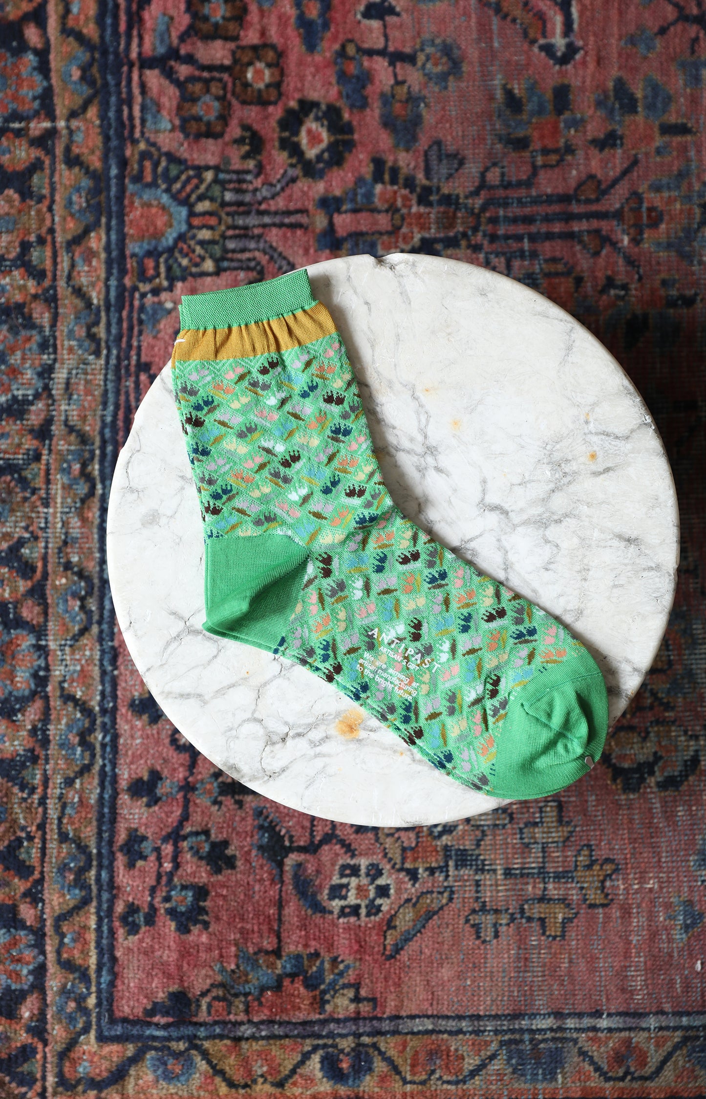 Green Dancing Tulips Socks