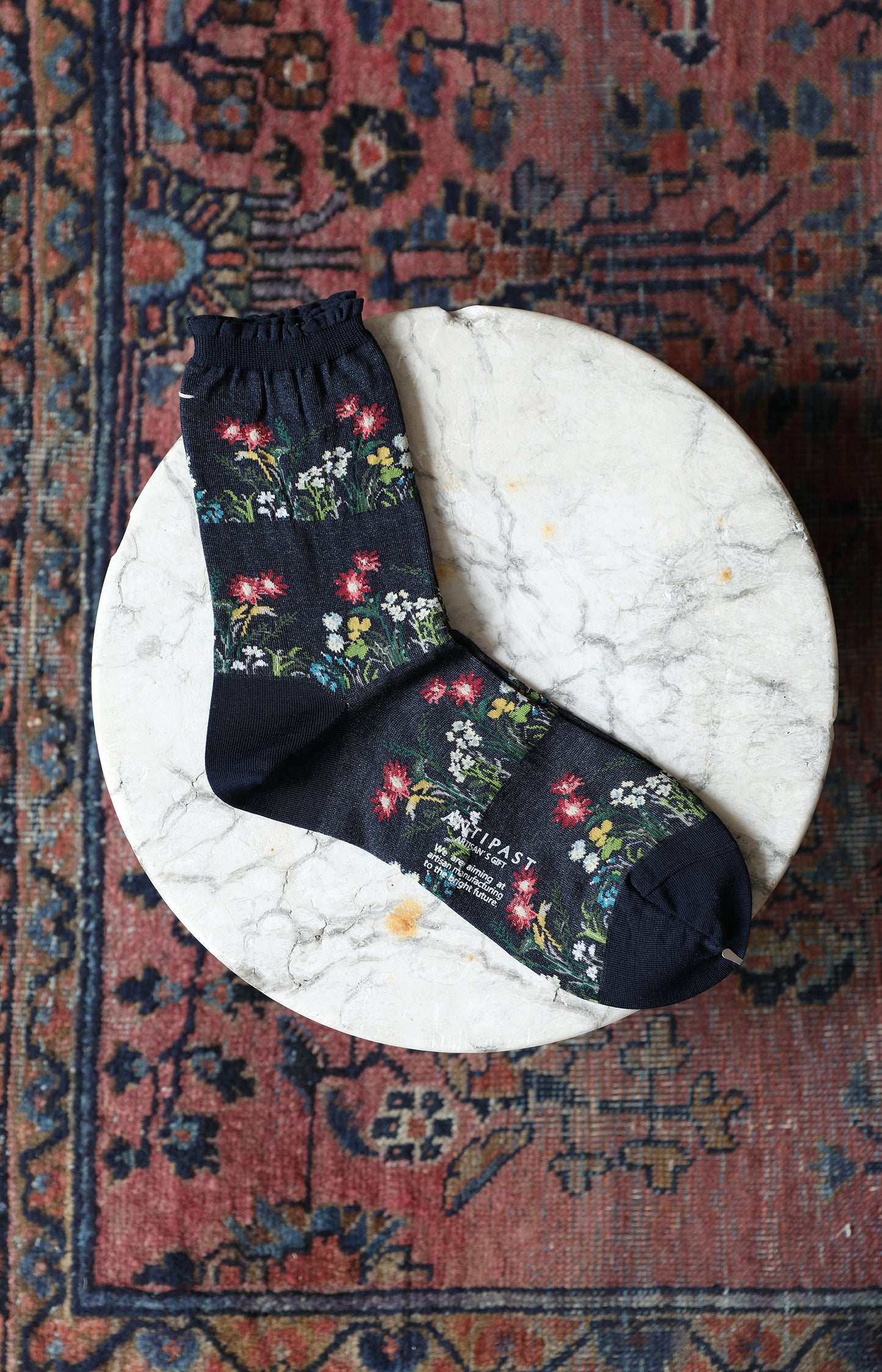 Navy Wild Flowers Socks