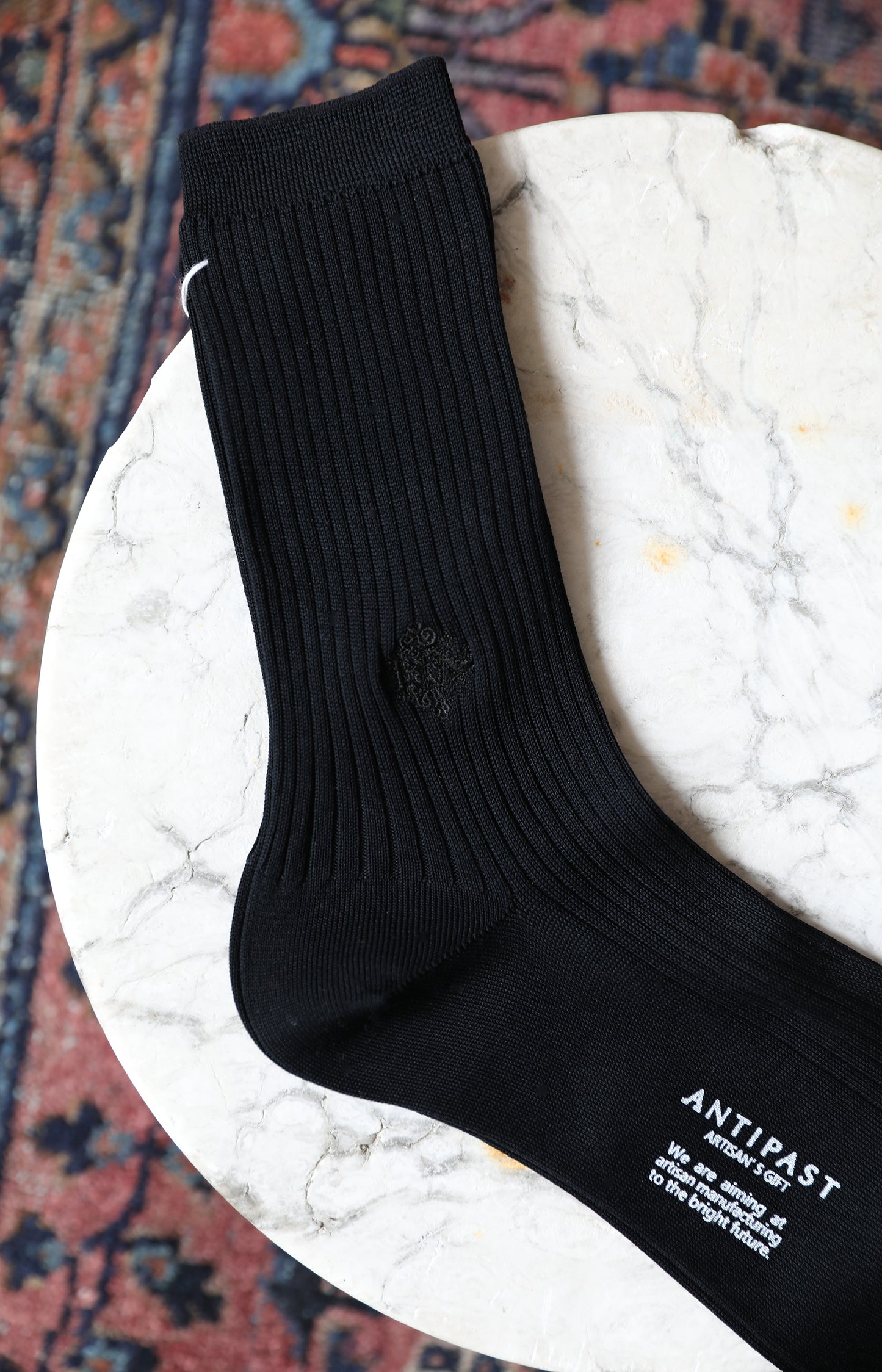 Black Embroidery Socks