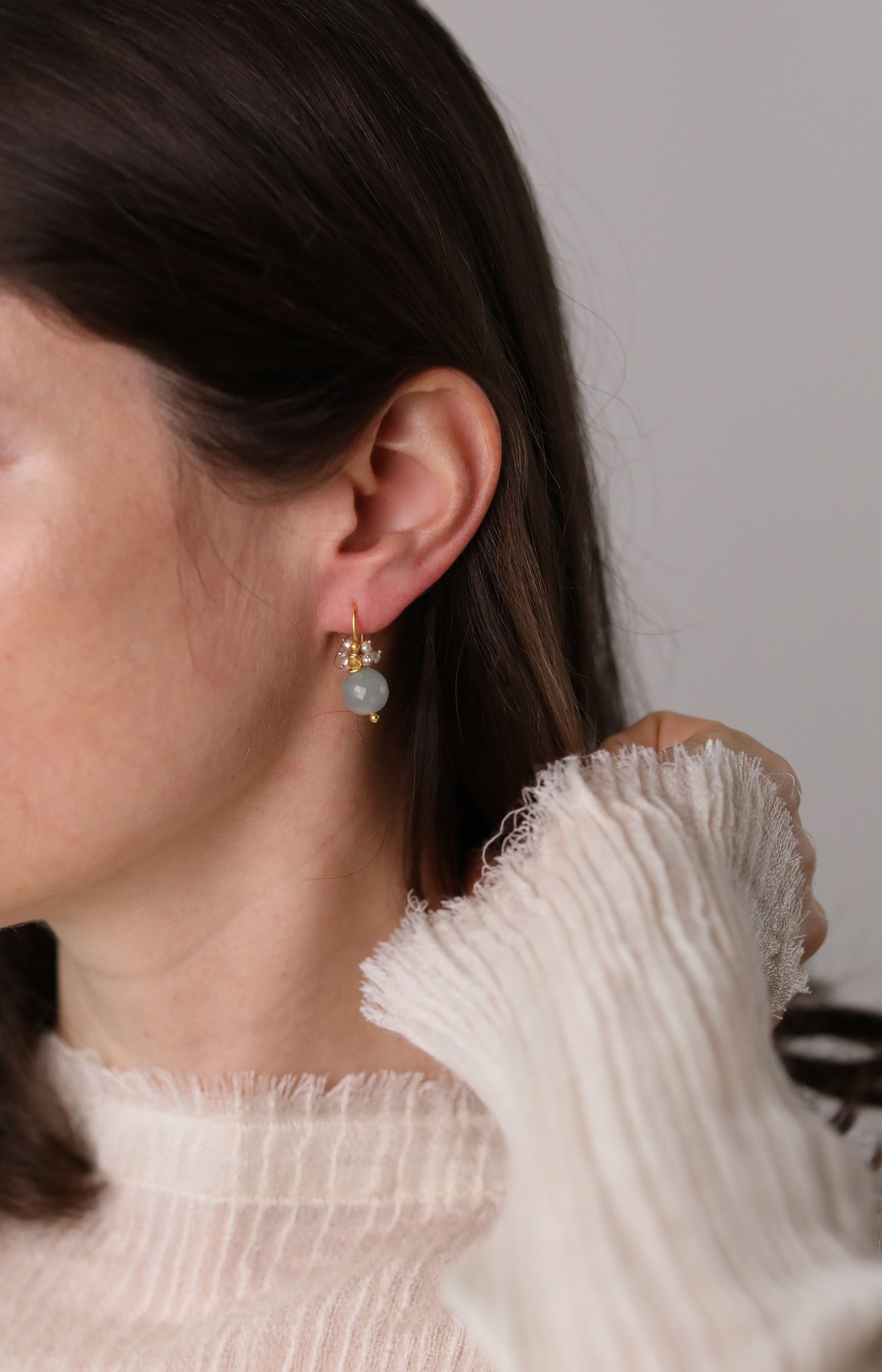 River Song Aquamarine Sky Fringe Earring