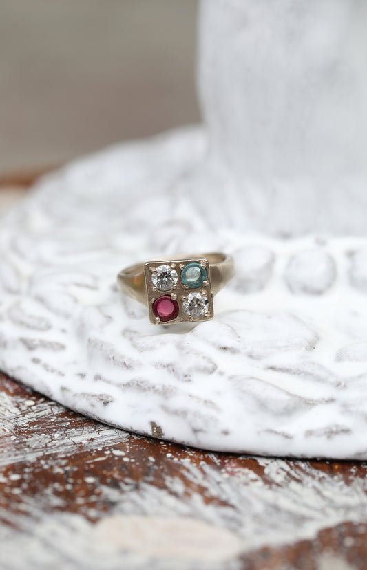 White Gold Square Ring