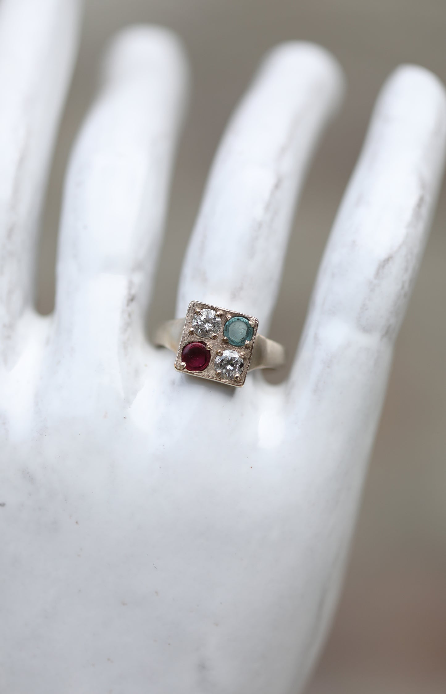 White Gold Square Ring
