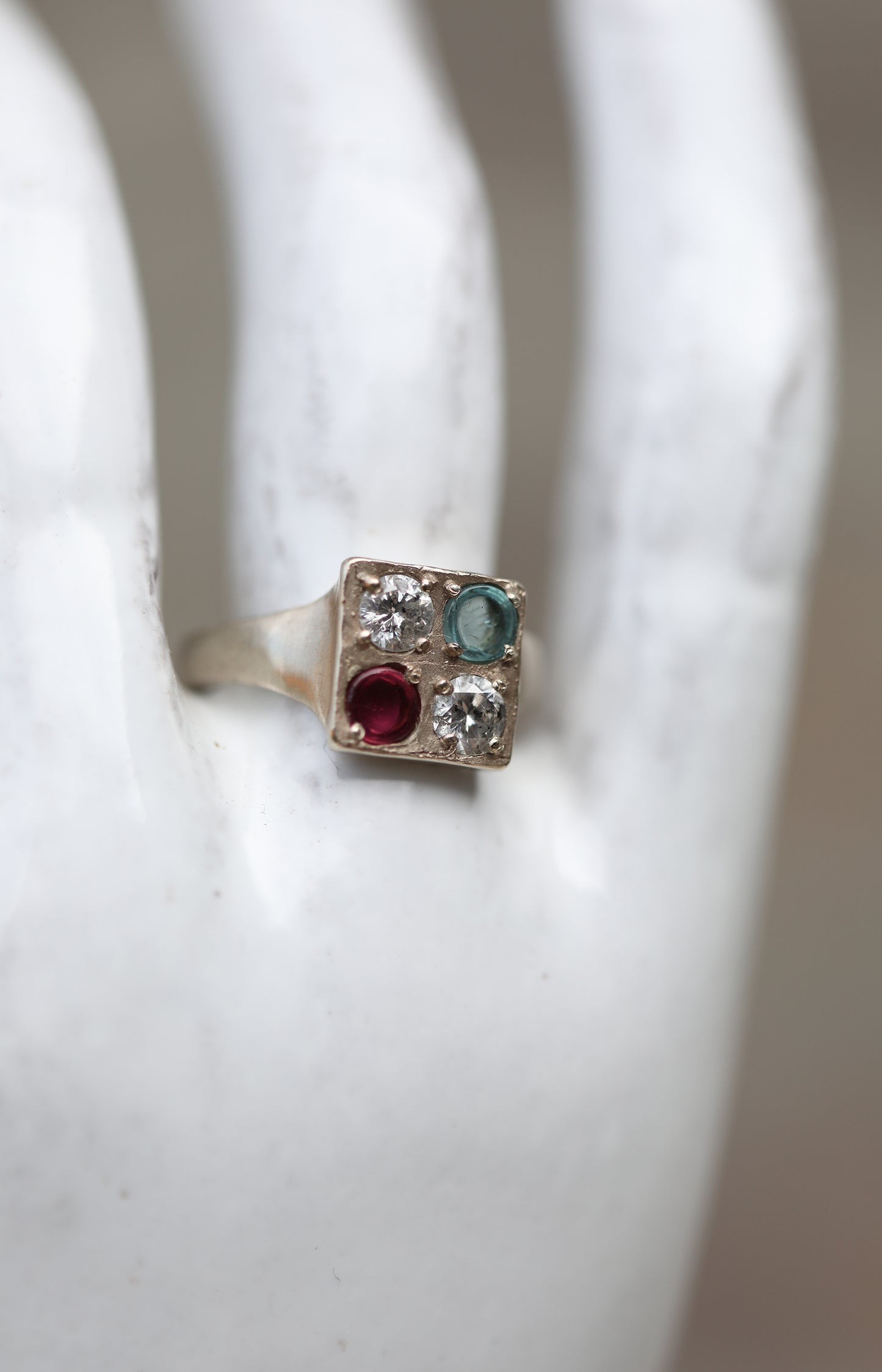 White Gold Square Ring