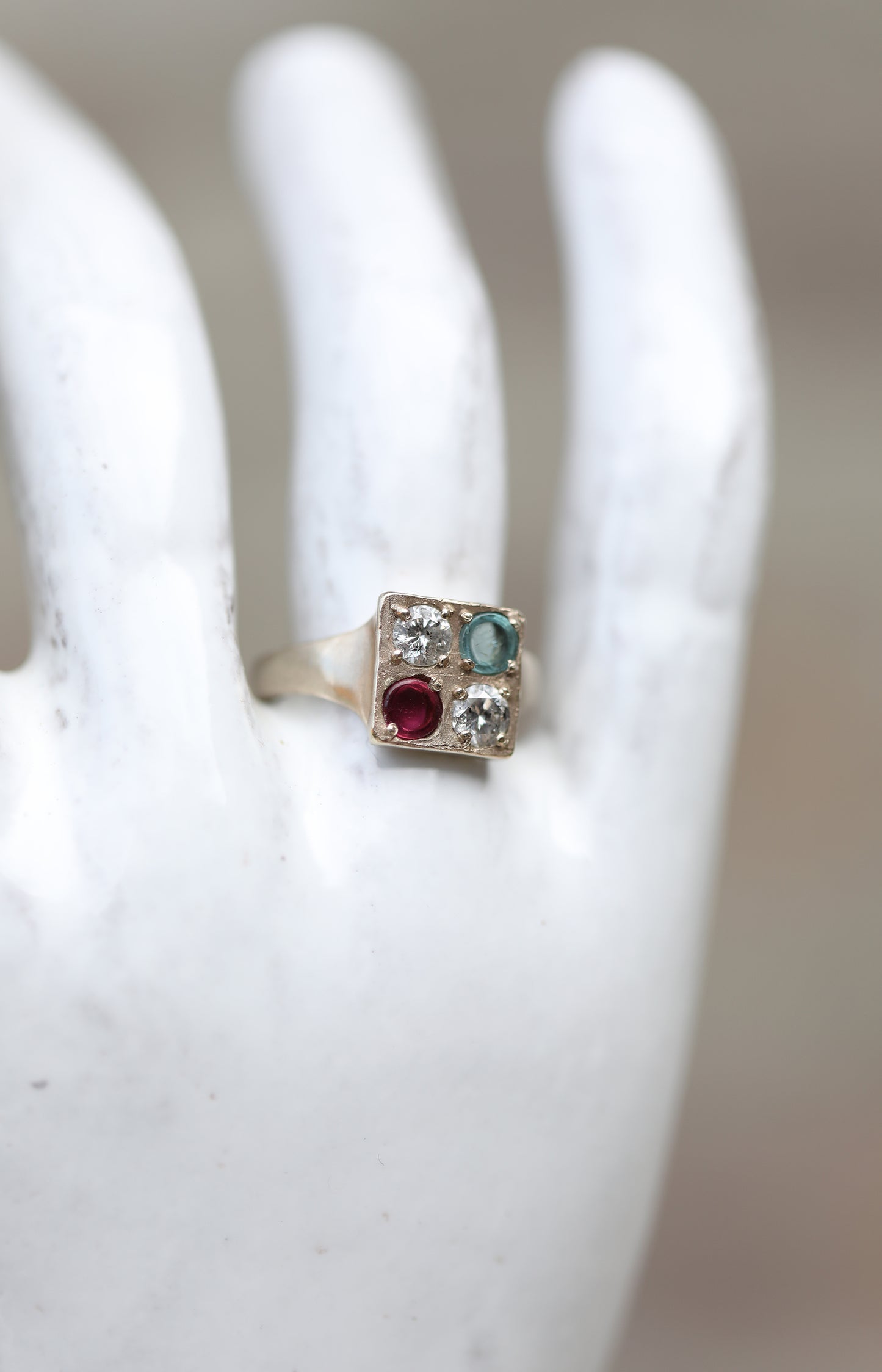 White Gold Square Ring