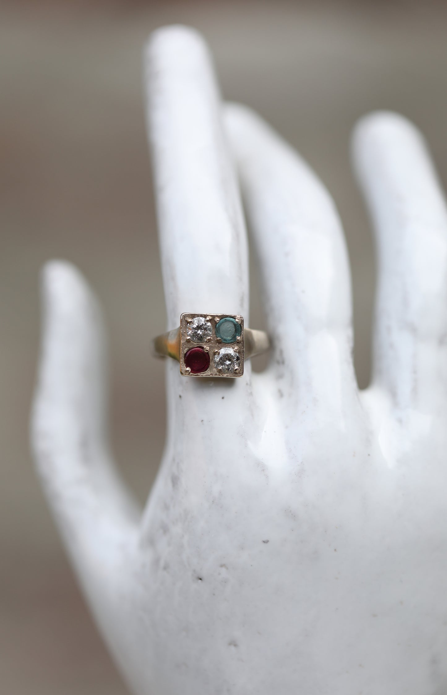 White Gold Square Ring