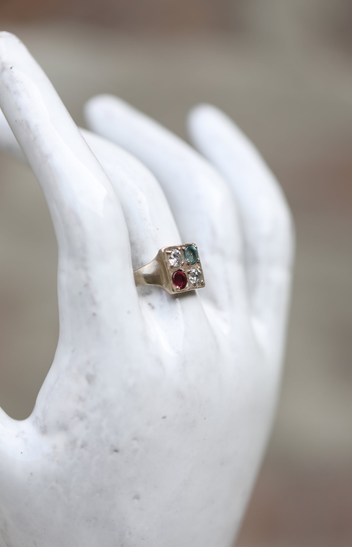 White Gold Square Ring