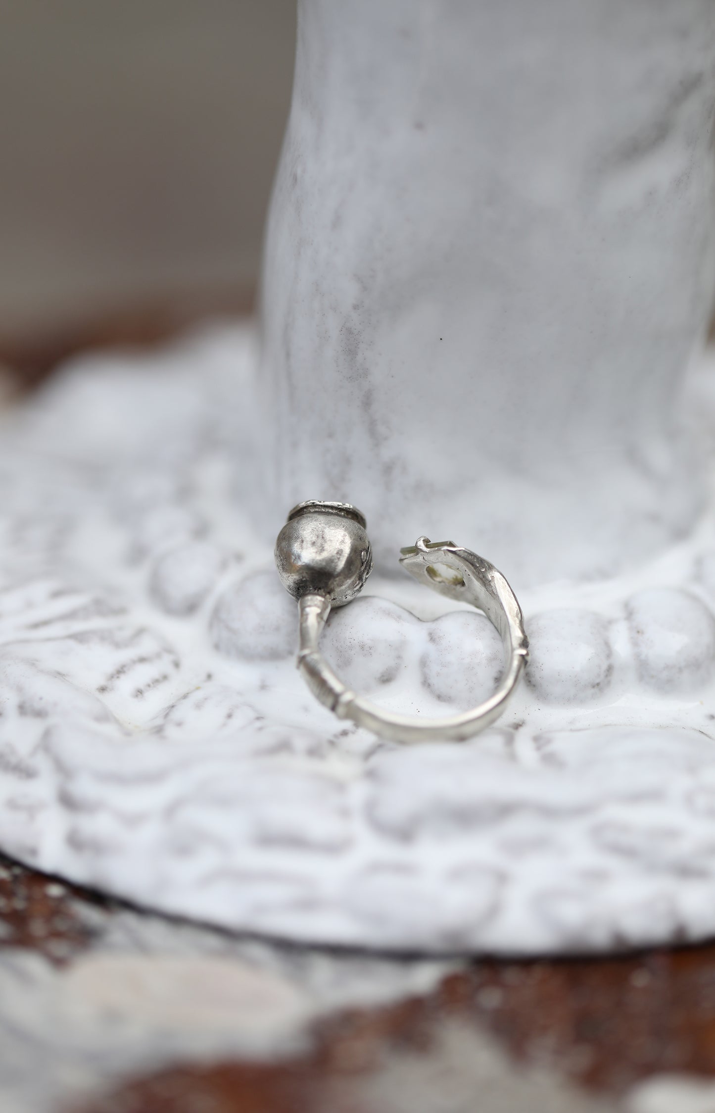 Silver & Diamond Poppy Pod Ring