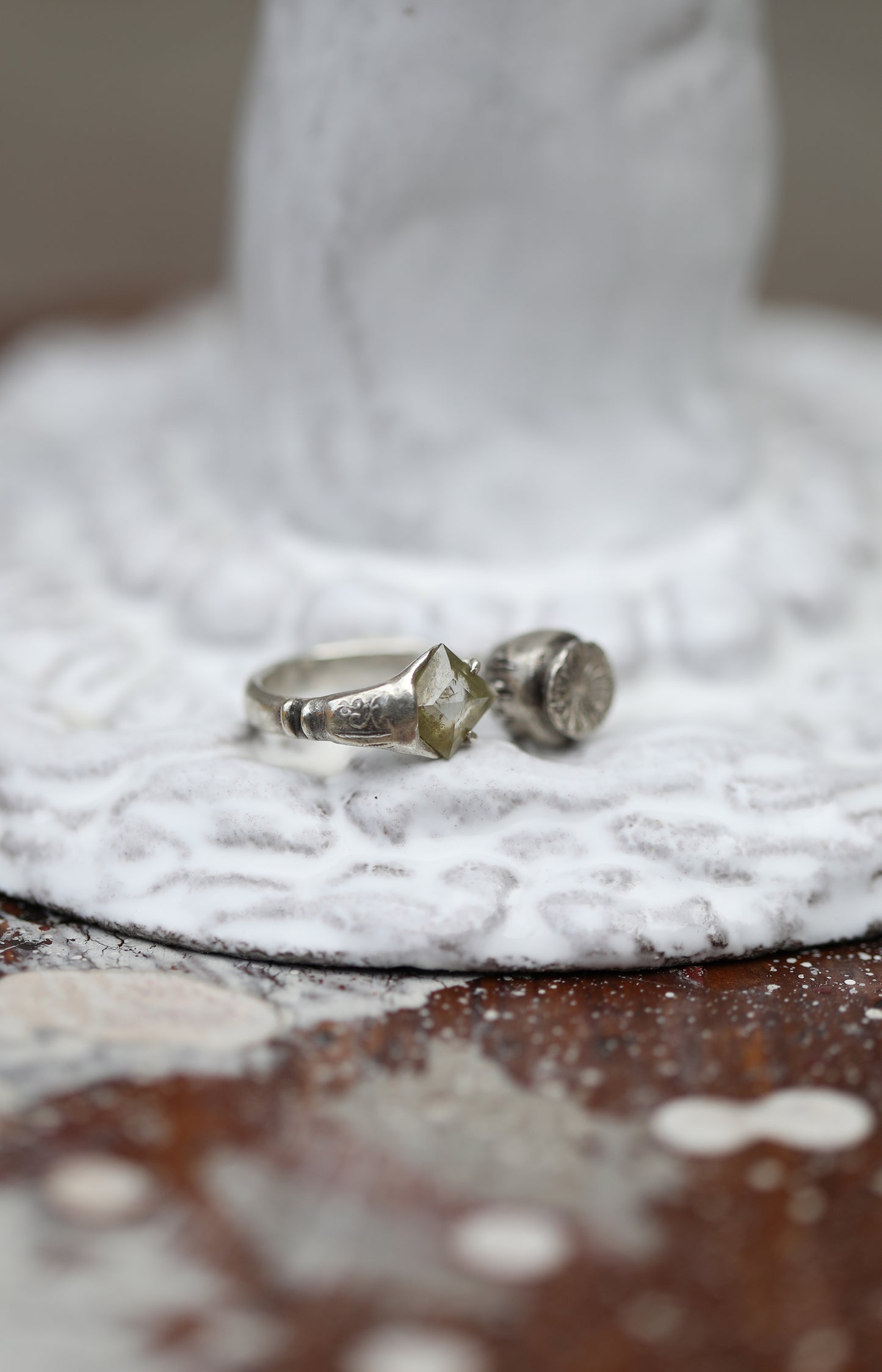 Silver & Diamond Poppy Pod Ring