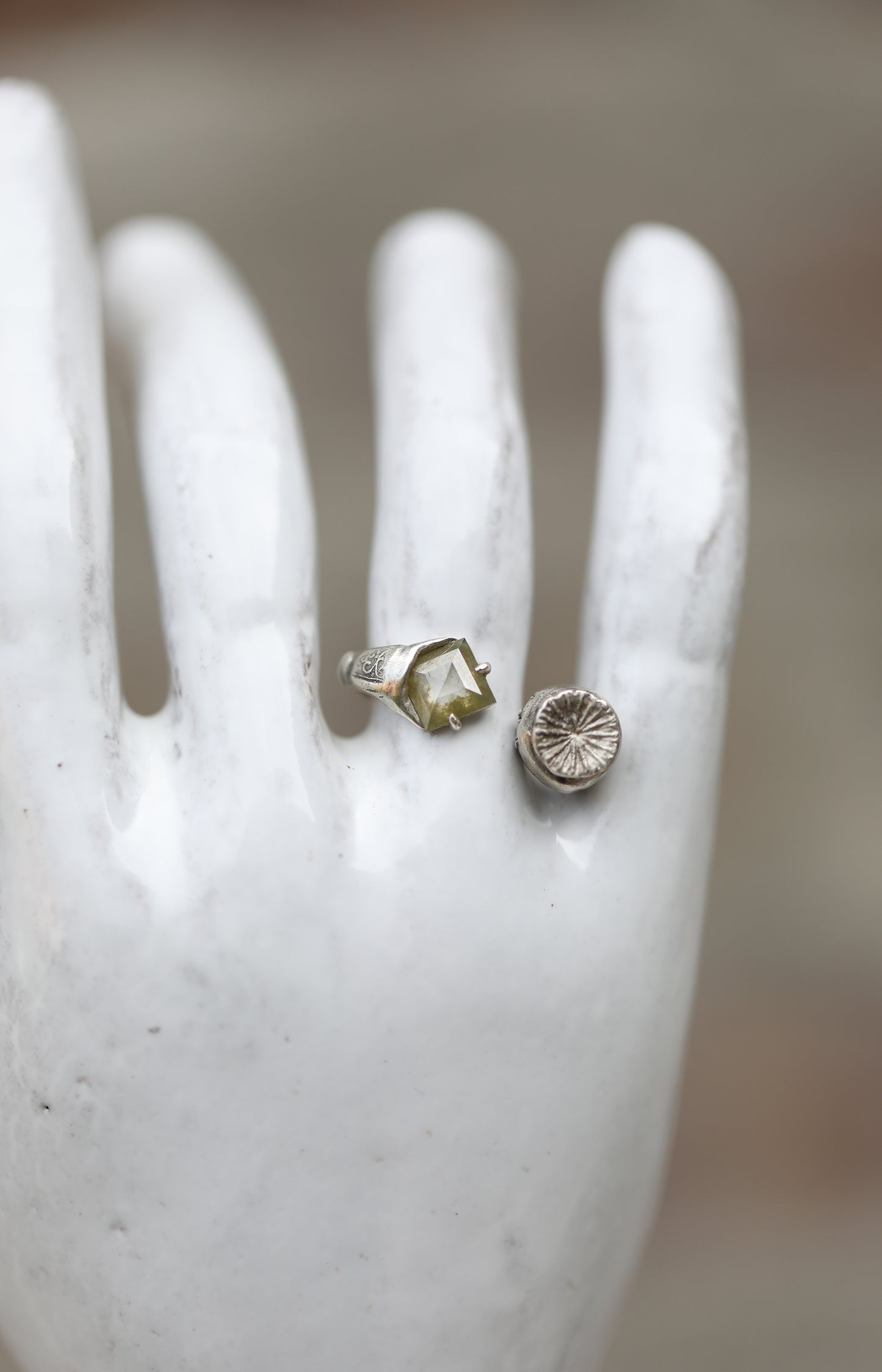 Silver & Diamond Poppy Pod Ring
