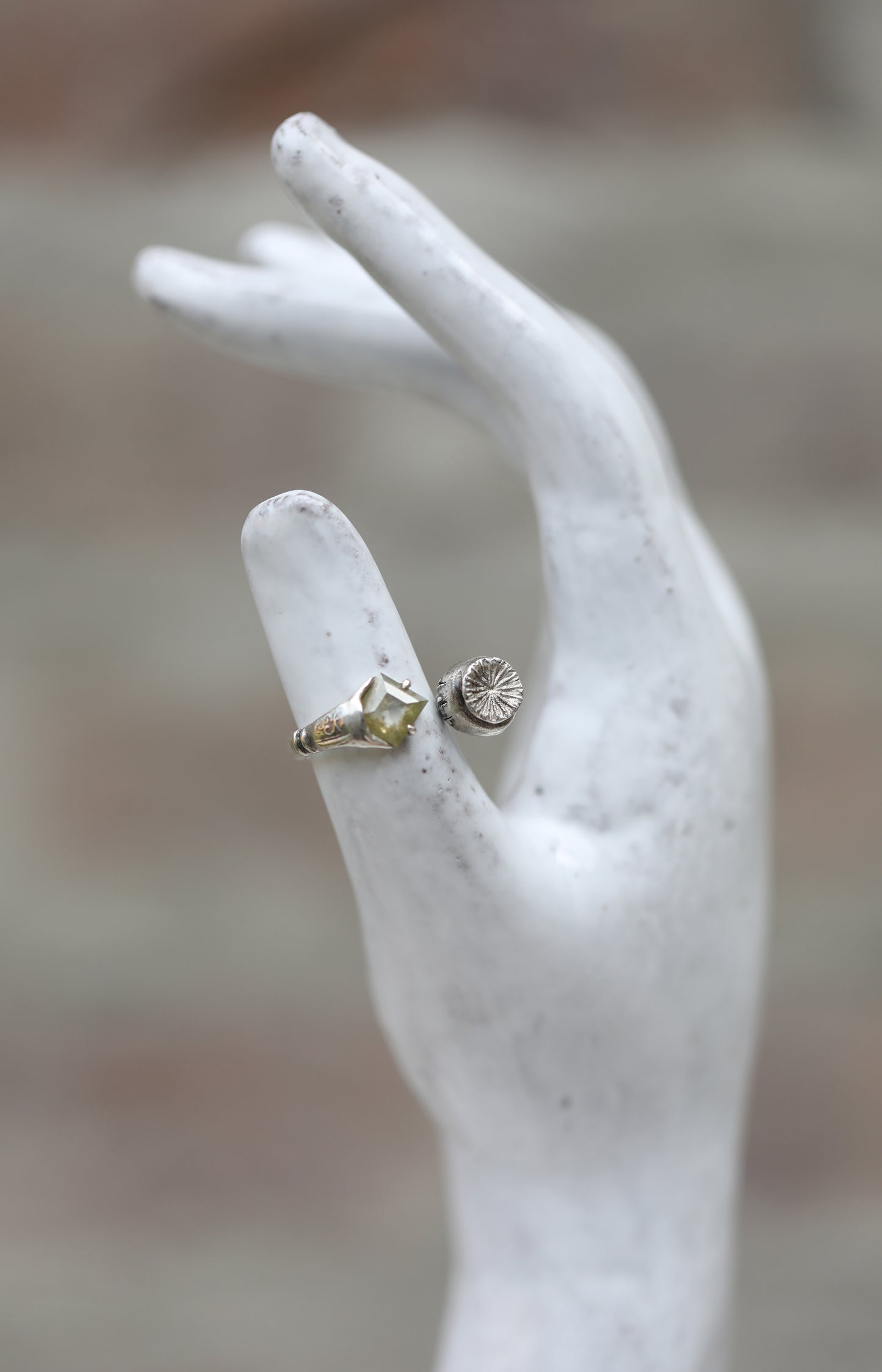 Silver & Diamond Poppy Pod Ring