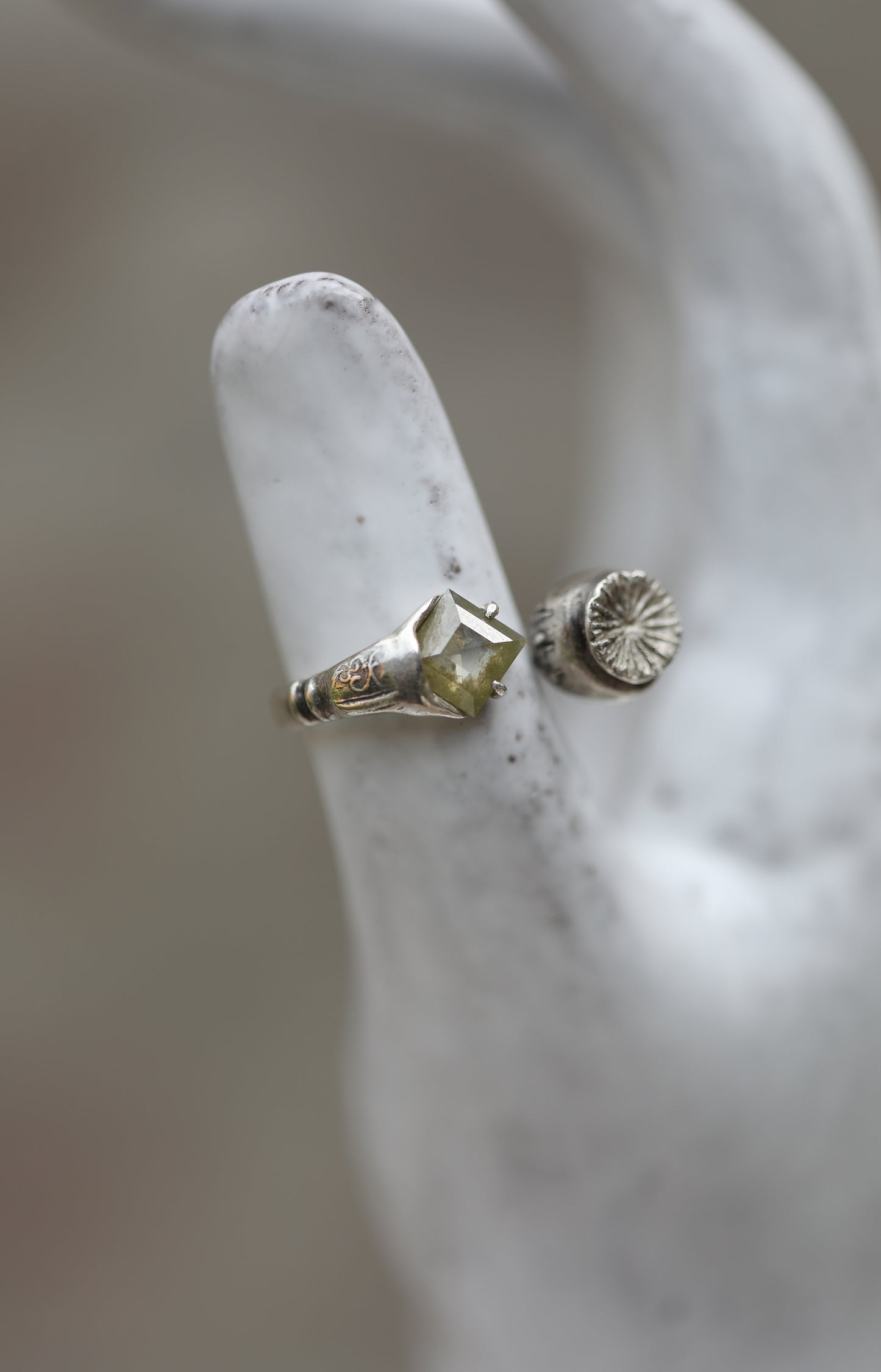 Silver & Diamond Poppy Pod Ring