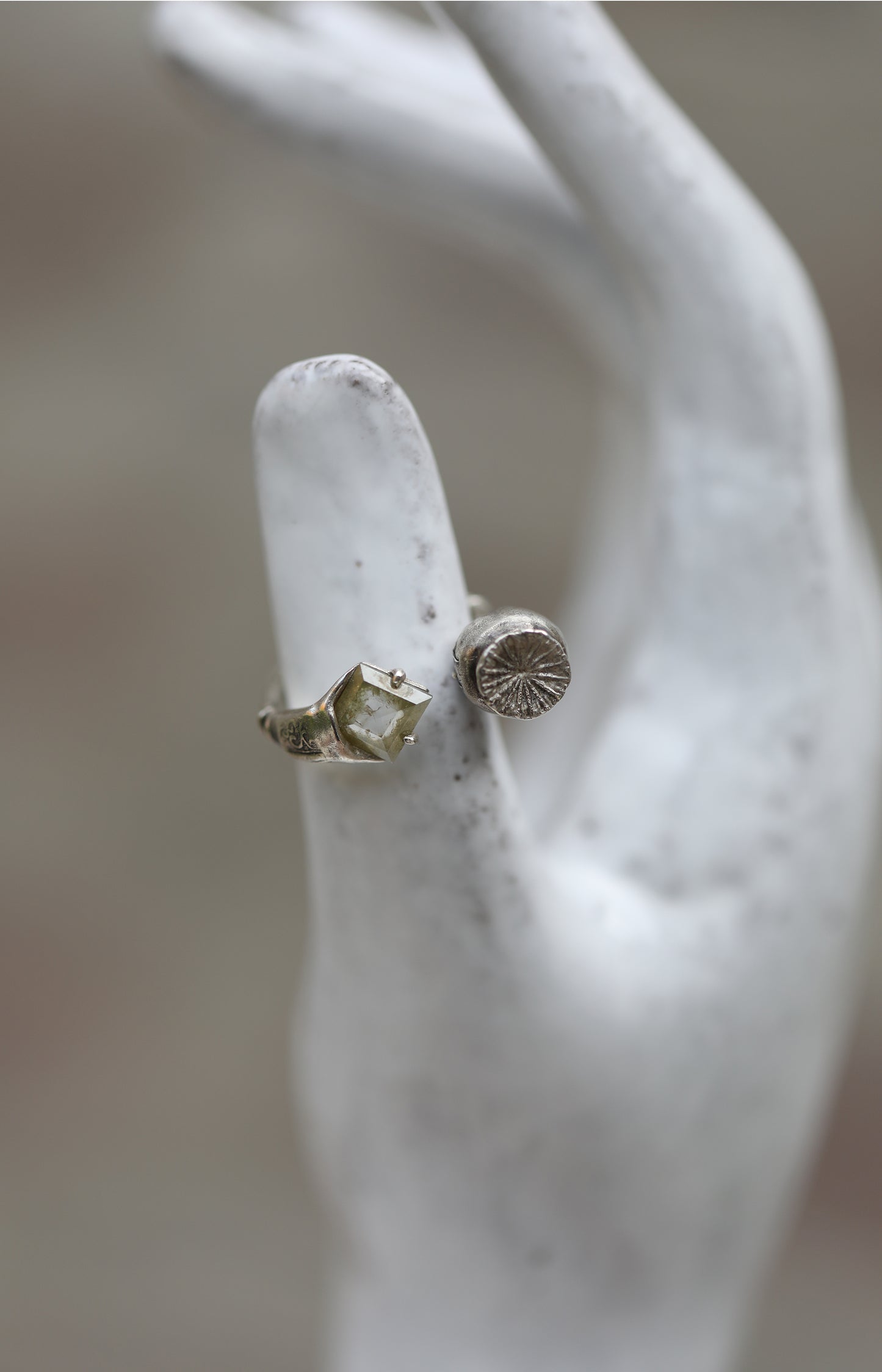 Silver & Diamond Poppy Pod Ring