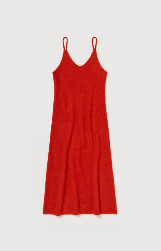 Garment-dyed Baby Alpaca Fur Knit Dress