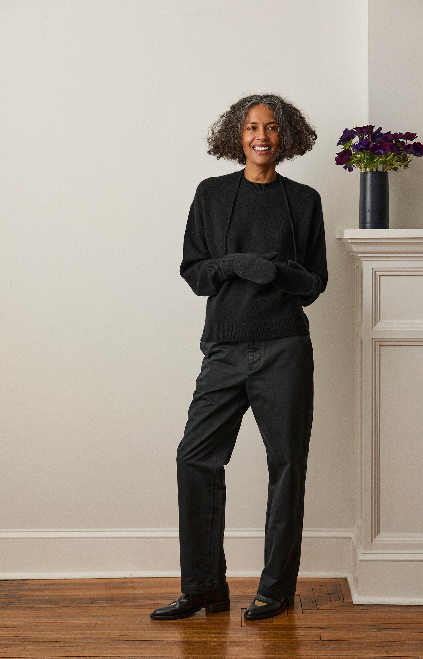 Black Cashmere Mittens