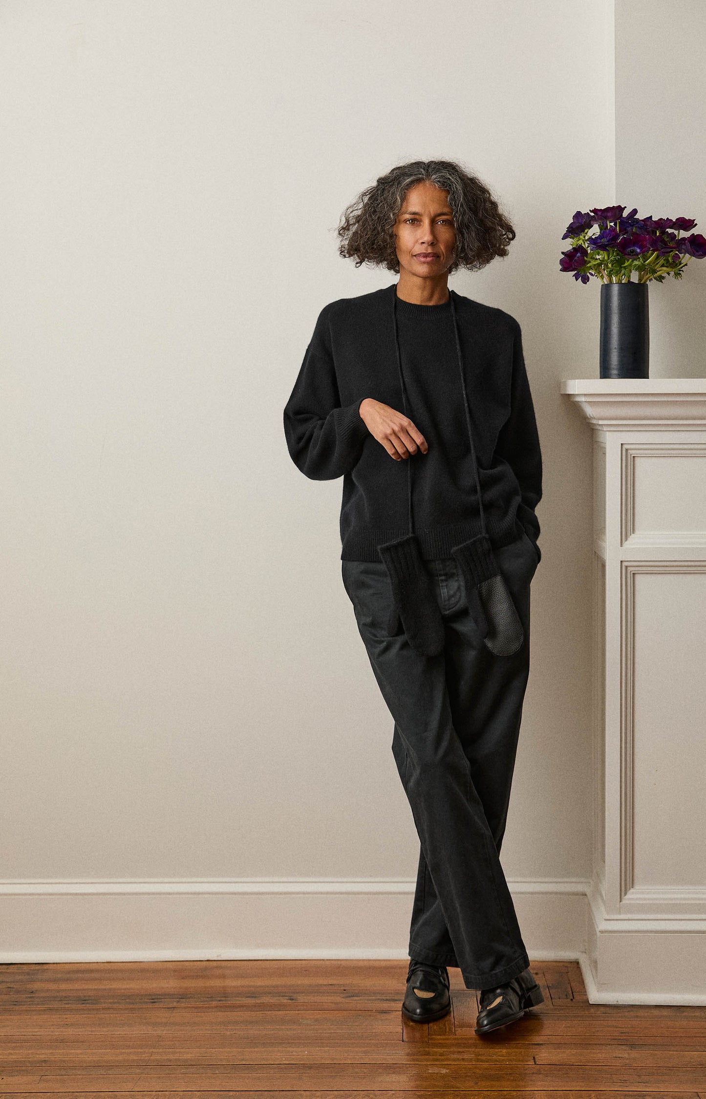 Black Cashmere Mittens