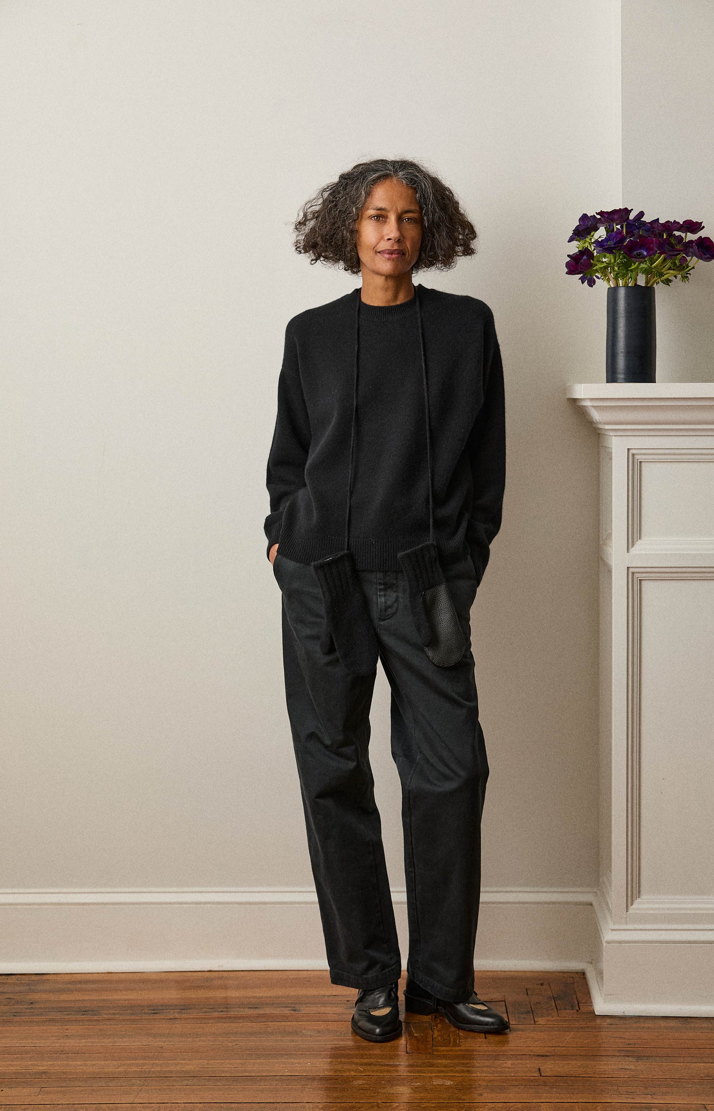 Black Cashmere Mittens