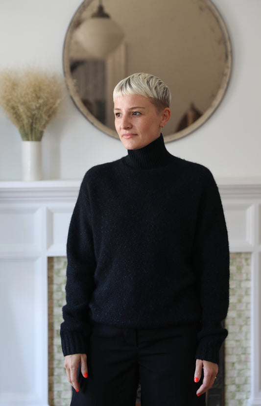 Cashmere Melange Knit Turtleneck