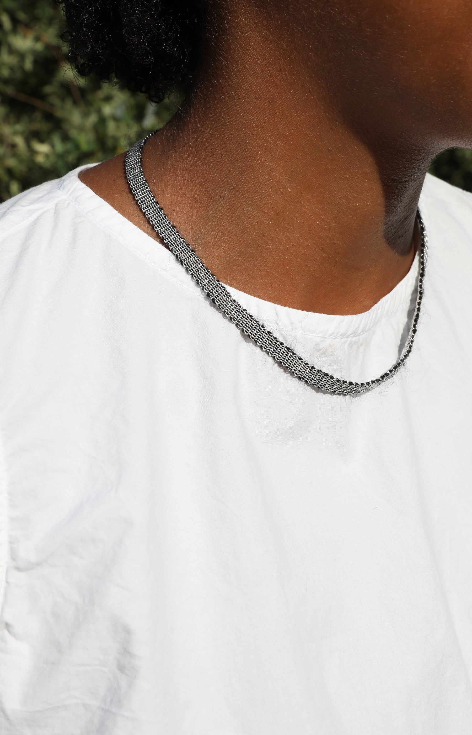 Sterling Silver & Mohair Necklace
