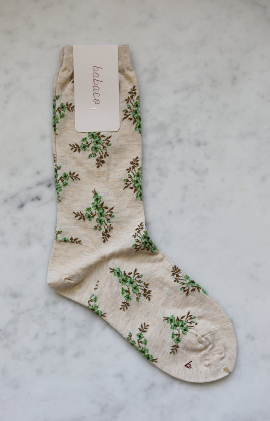 Straw Floral Socks