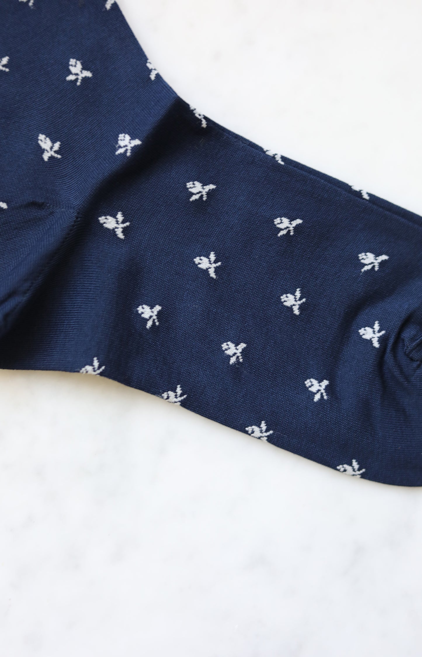 Navy Fleur de Lis Socks