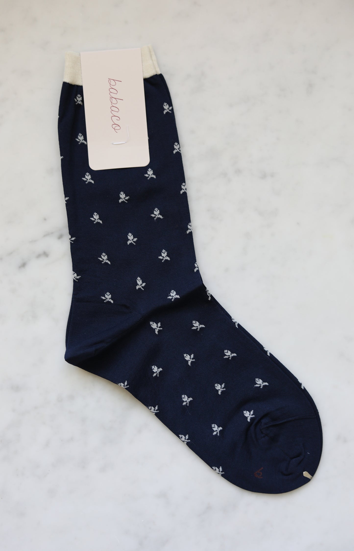 Navy Fleur de Lis Socks