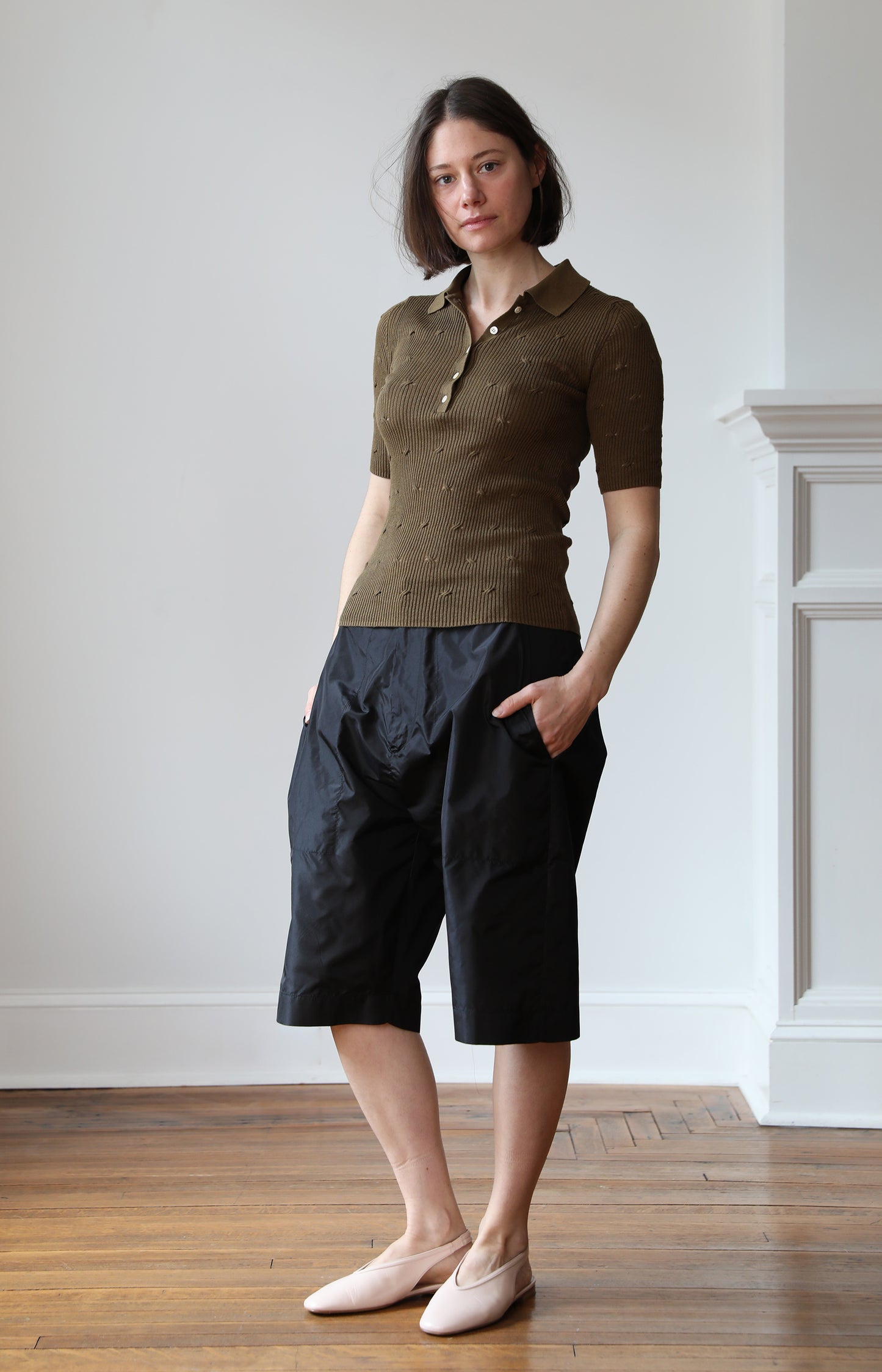 Sepia Eyelet Cable Polo