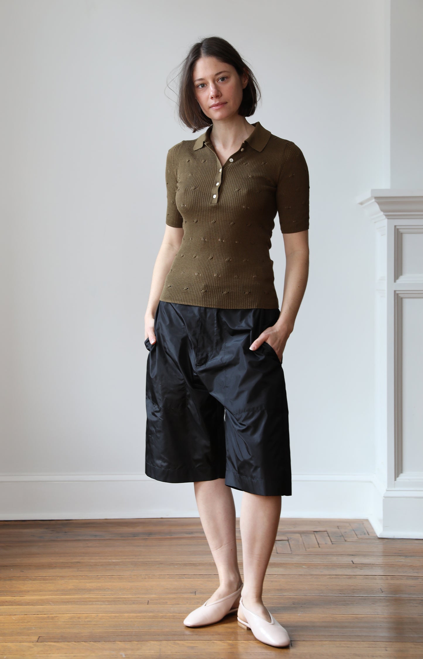 Sepia Eyelet Cable Polo