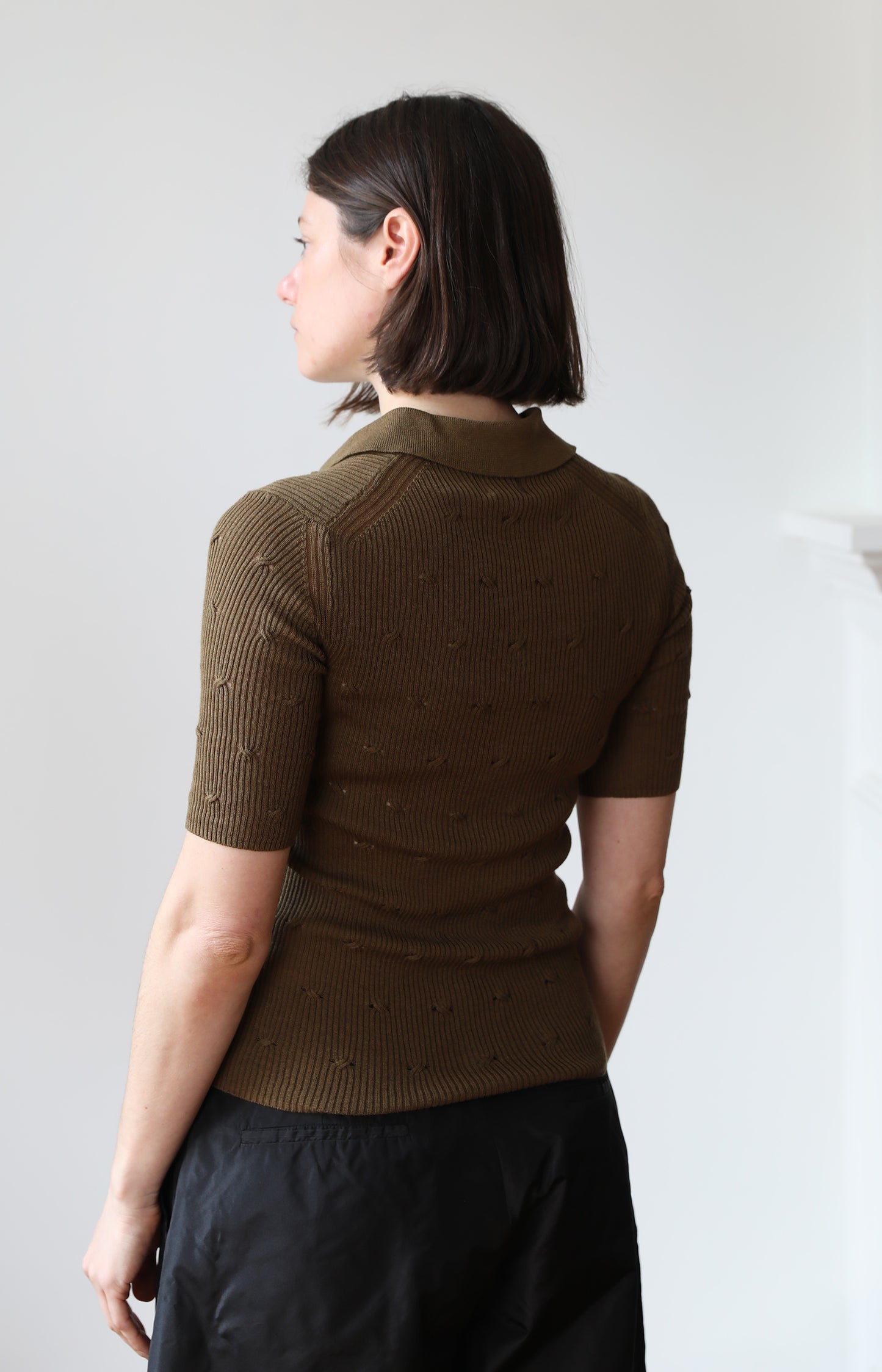 Sepia Eyelet Cable Polo