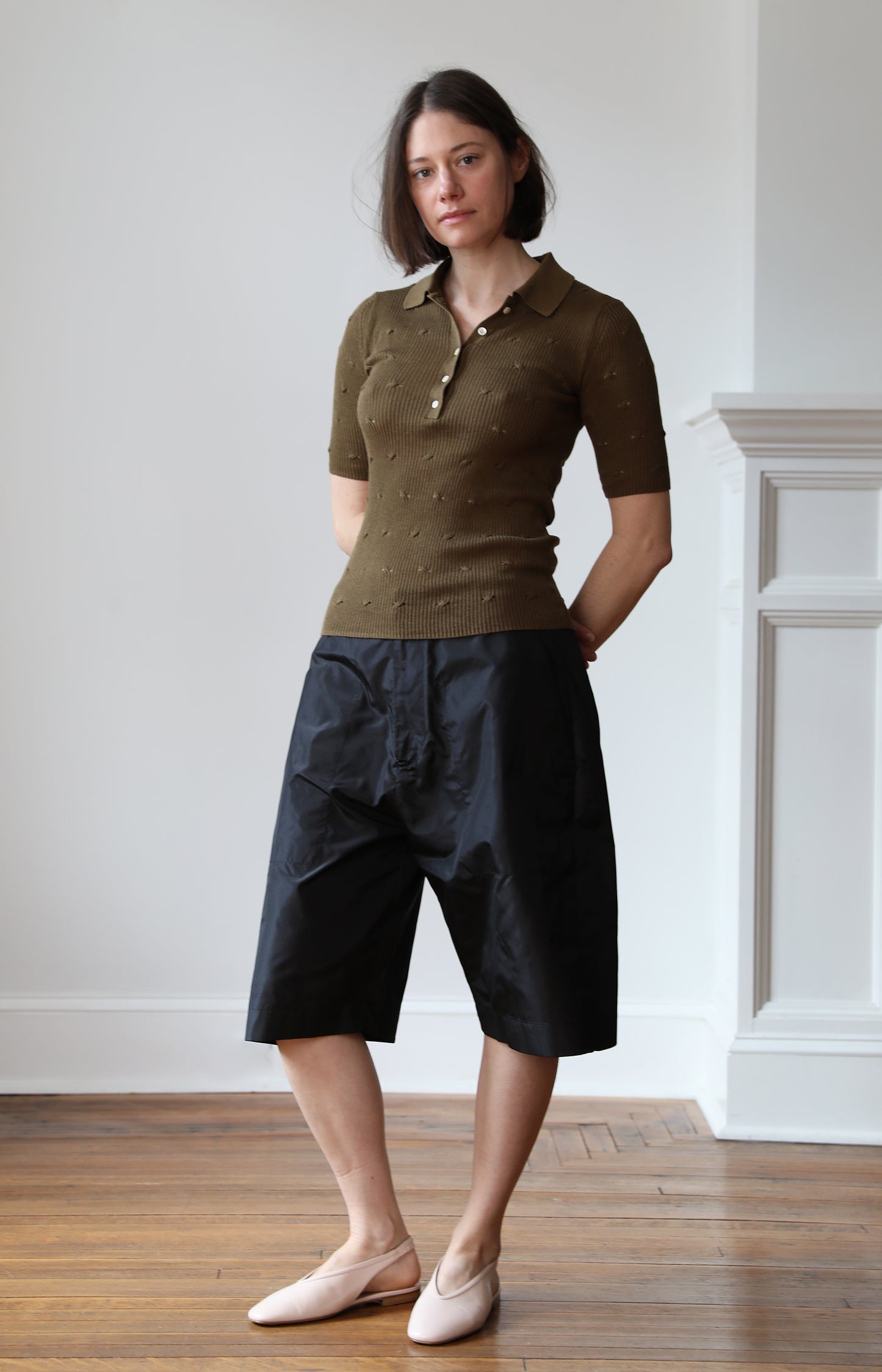 Sepia Eyelet Cable Polo