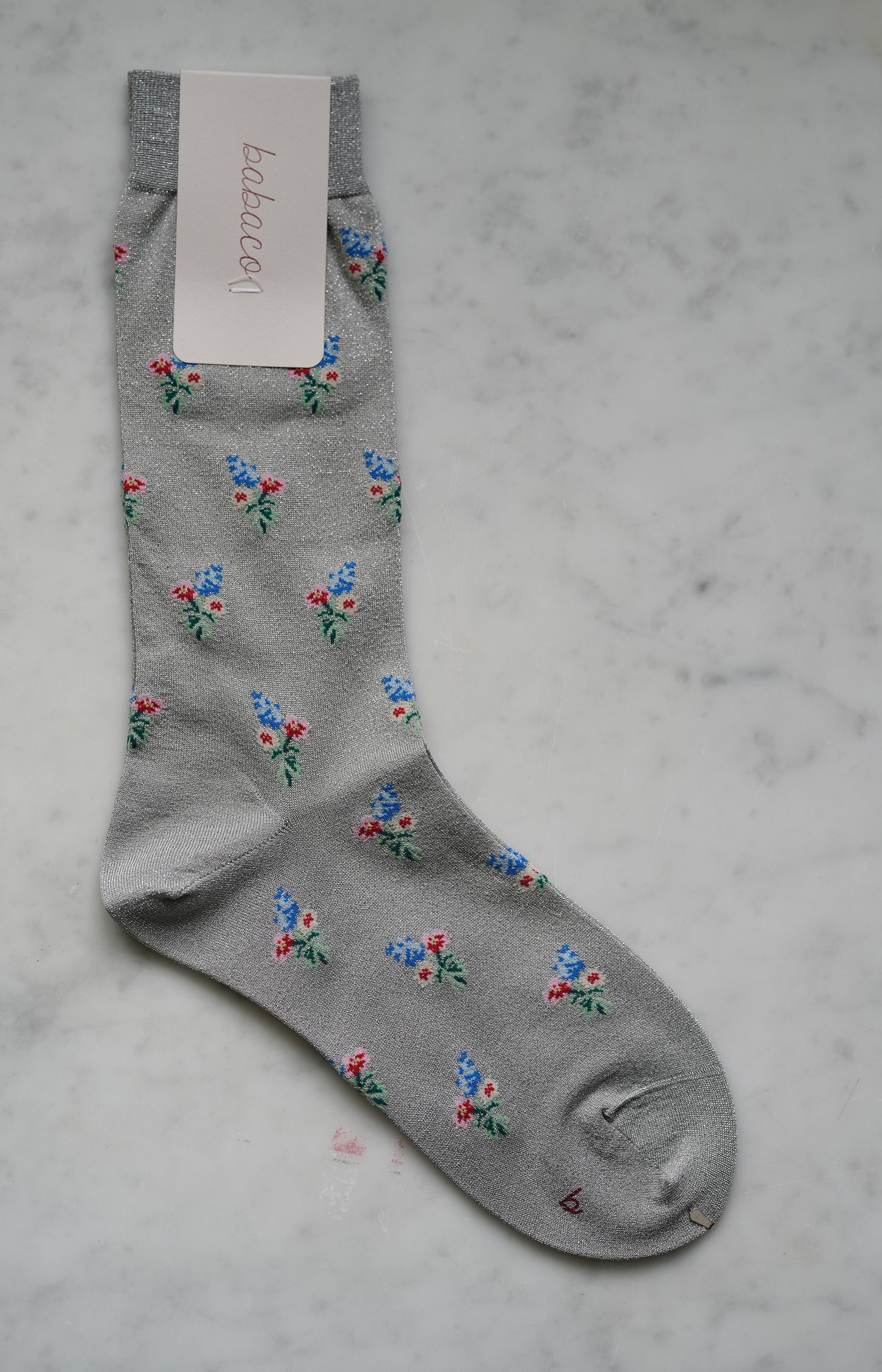 Silver Bouquet Lurex Socks