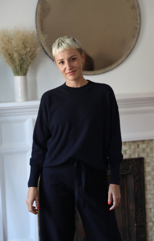 Navy Light Cashmere Pulli