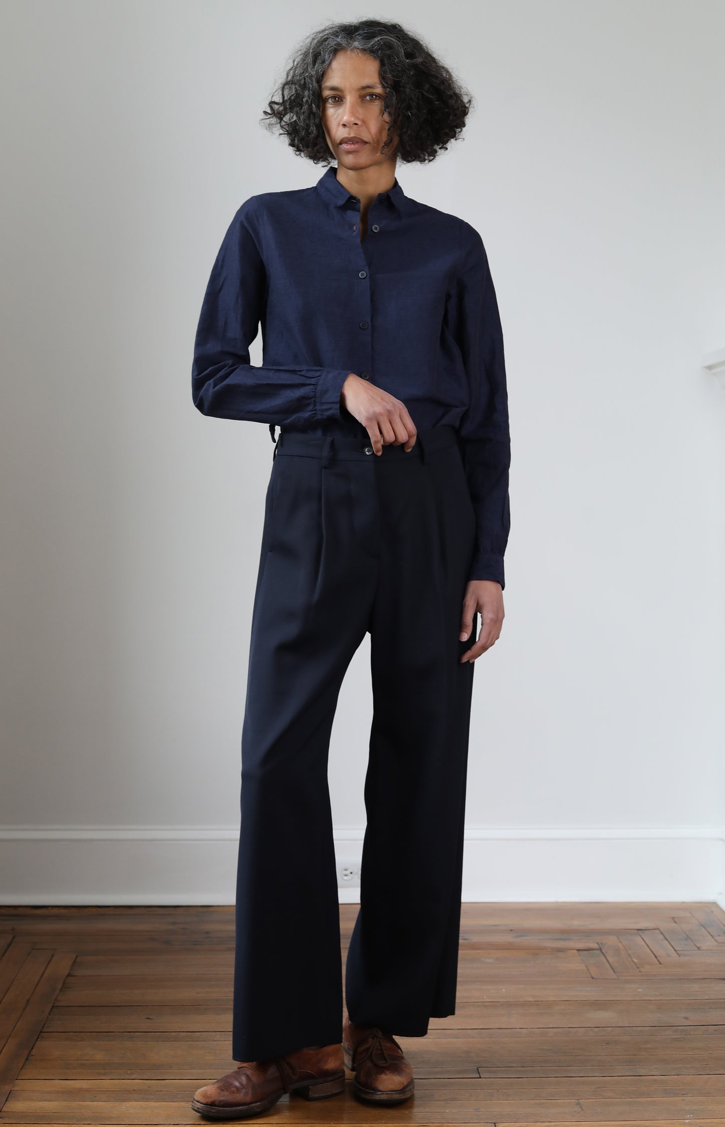 Dark Navy Wool Katia Pants