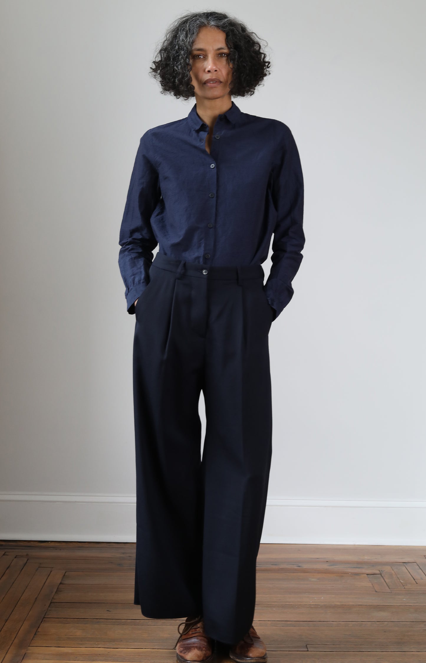 Dark Navy Wool Katia Pants