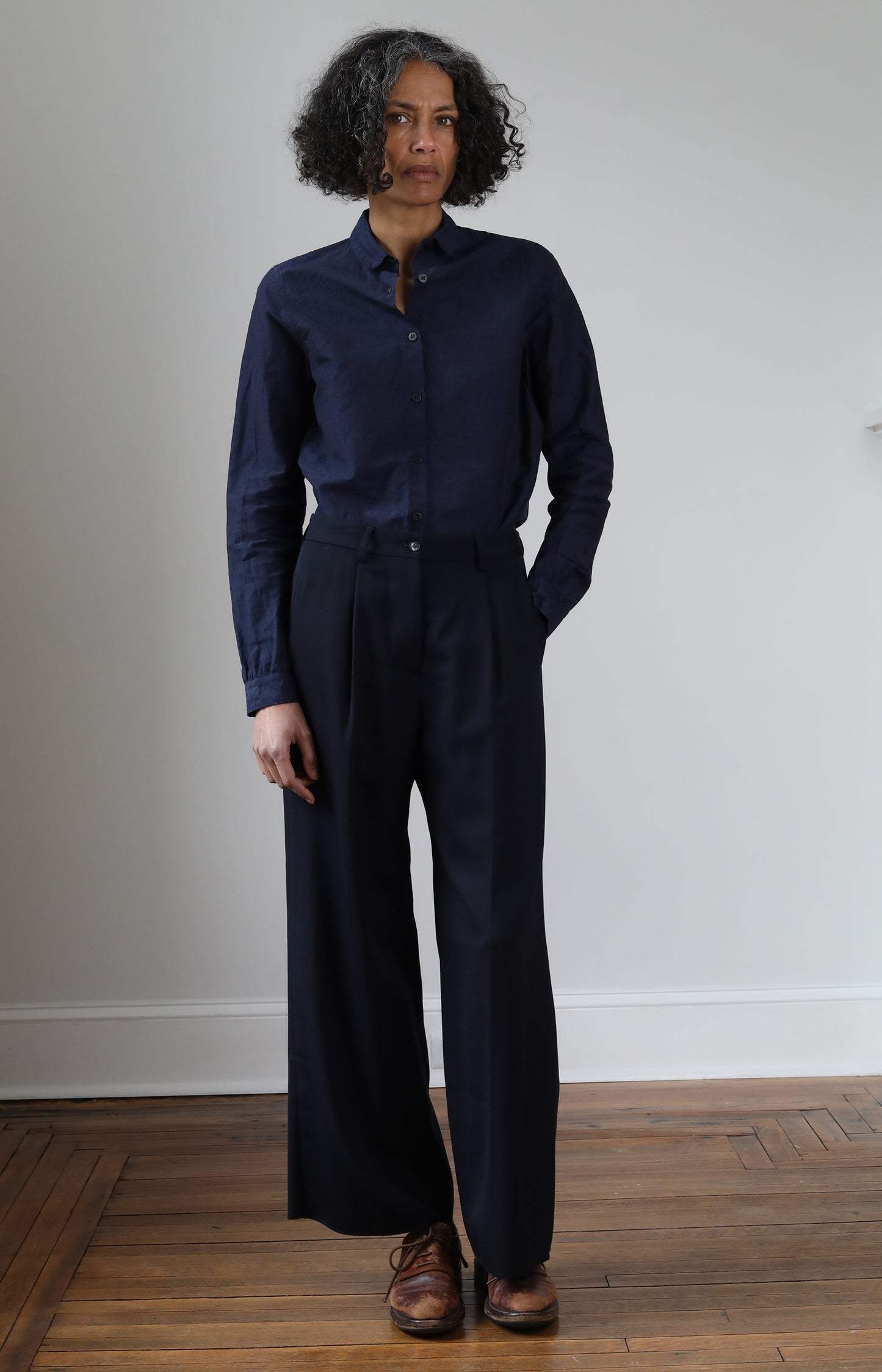 Dark Navy Wool Katia Pants