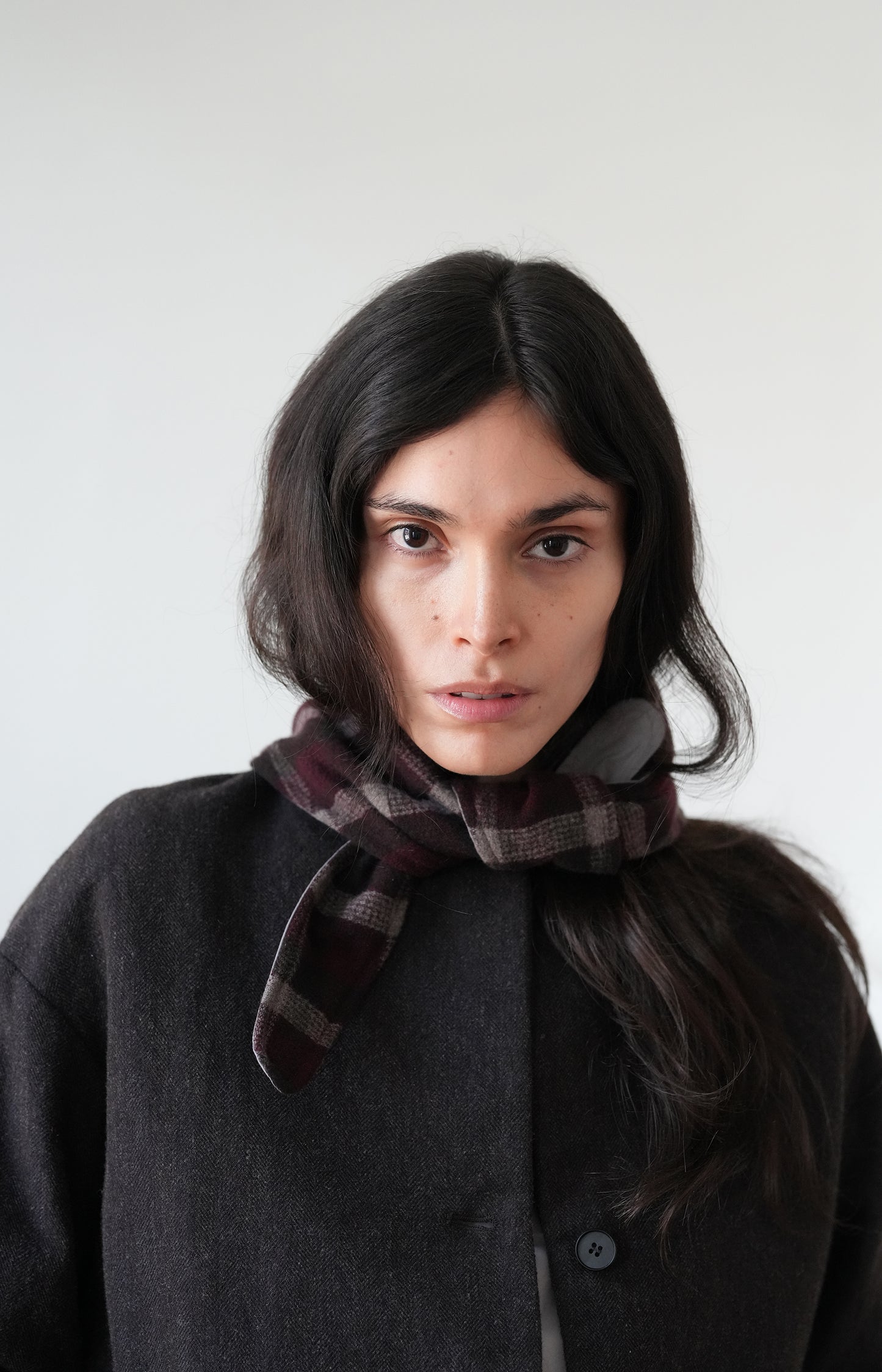 Bordeaux Check Stole