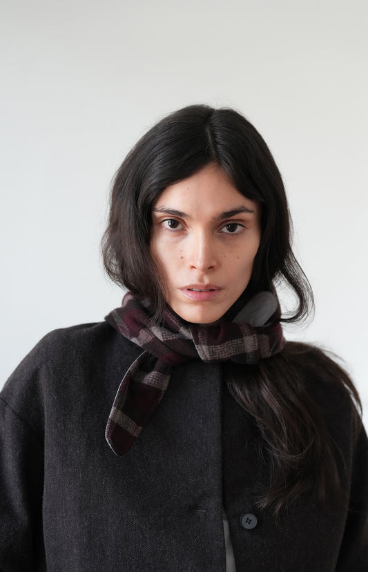 Bordeaux Check Stole