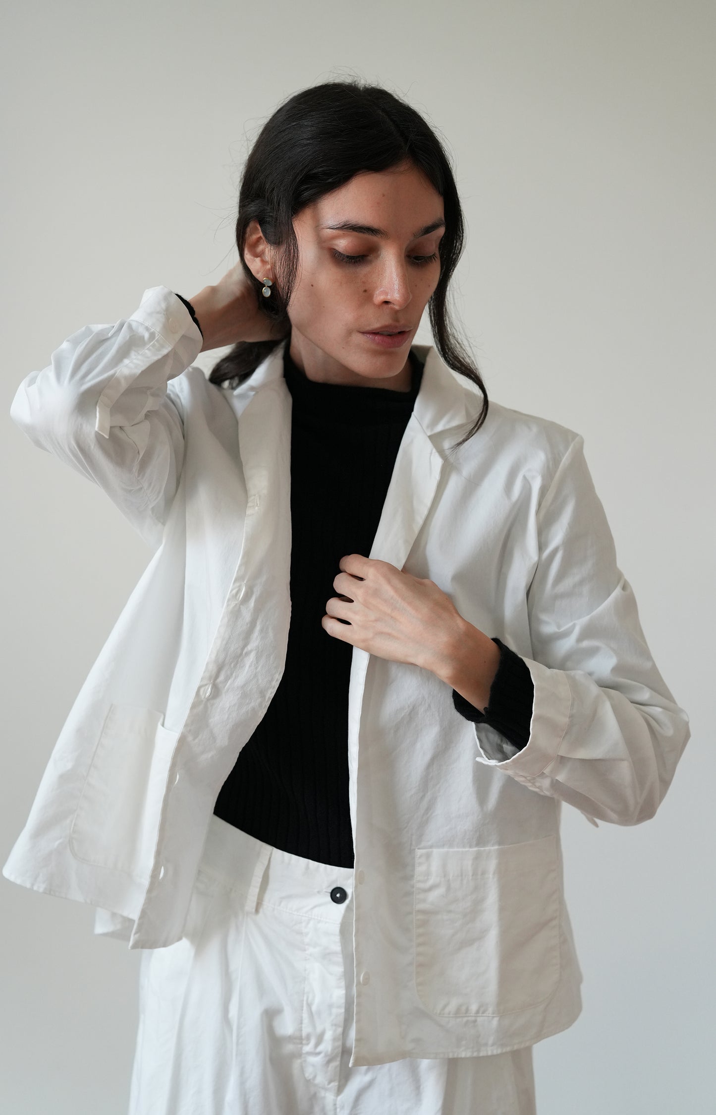 White Cotton Rebby Pants