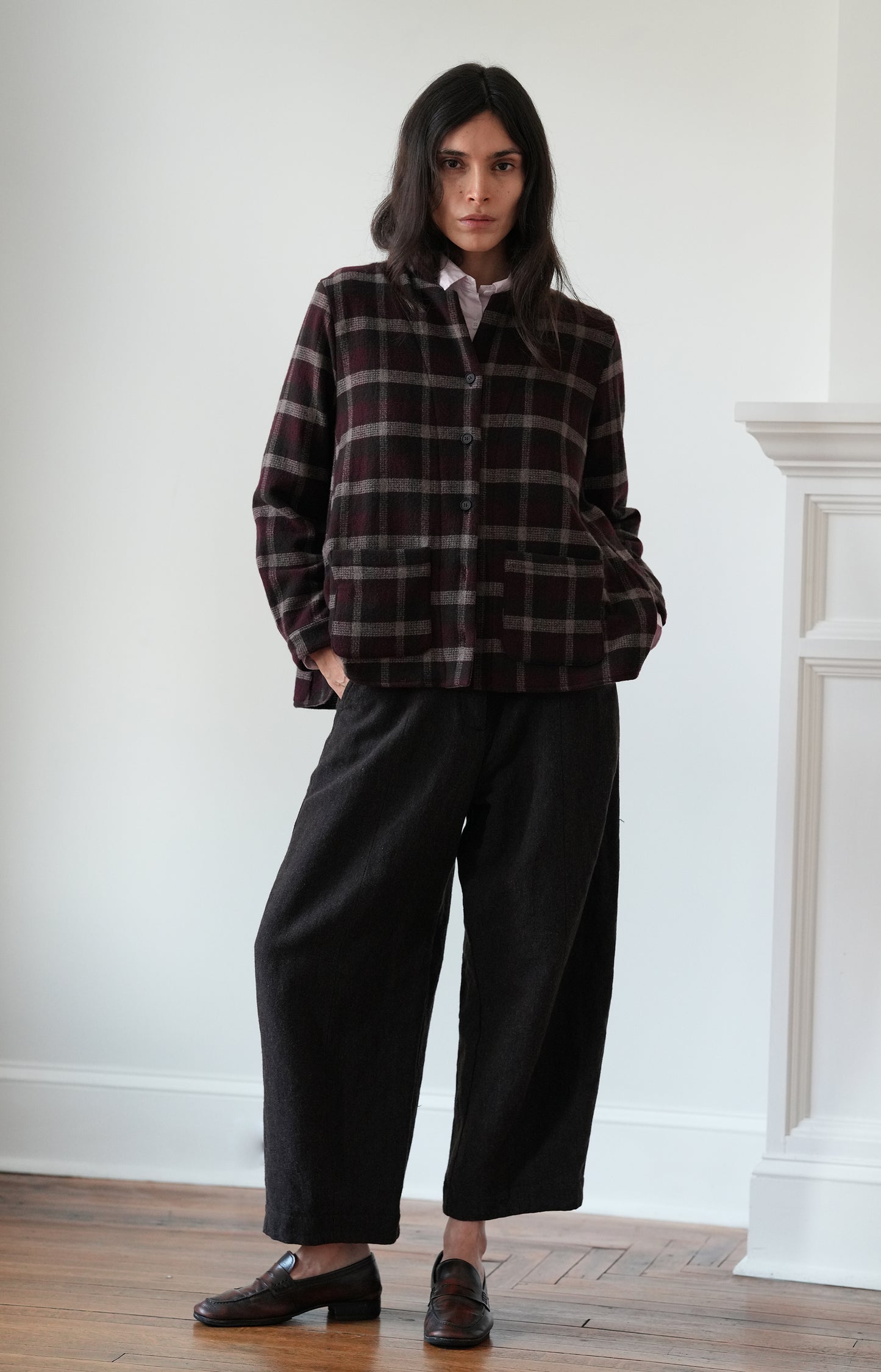 Bordeaux Check Jenny Shirt