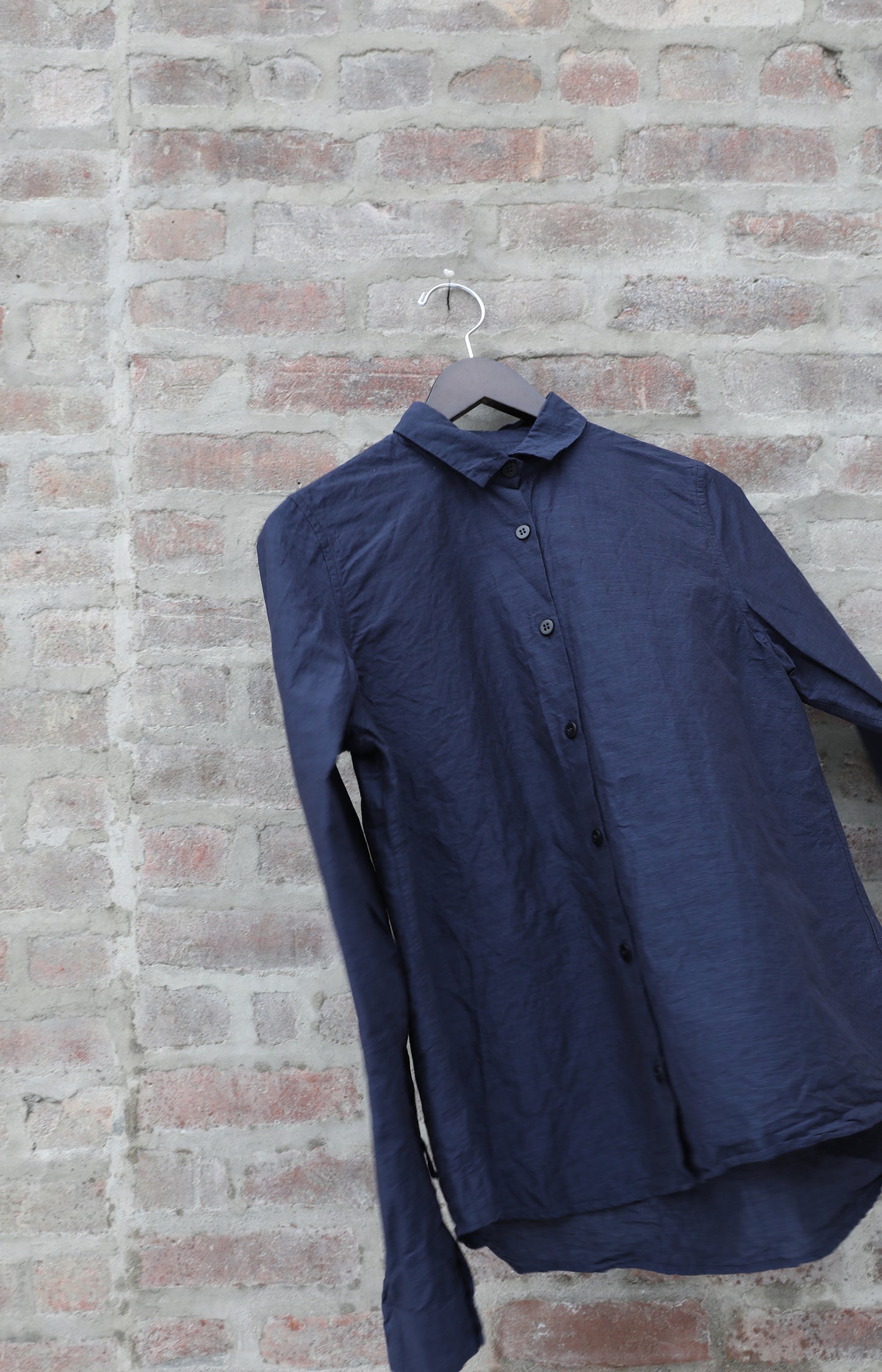 Navy Cotton & Linen Tyrol Shirt